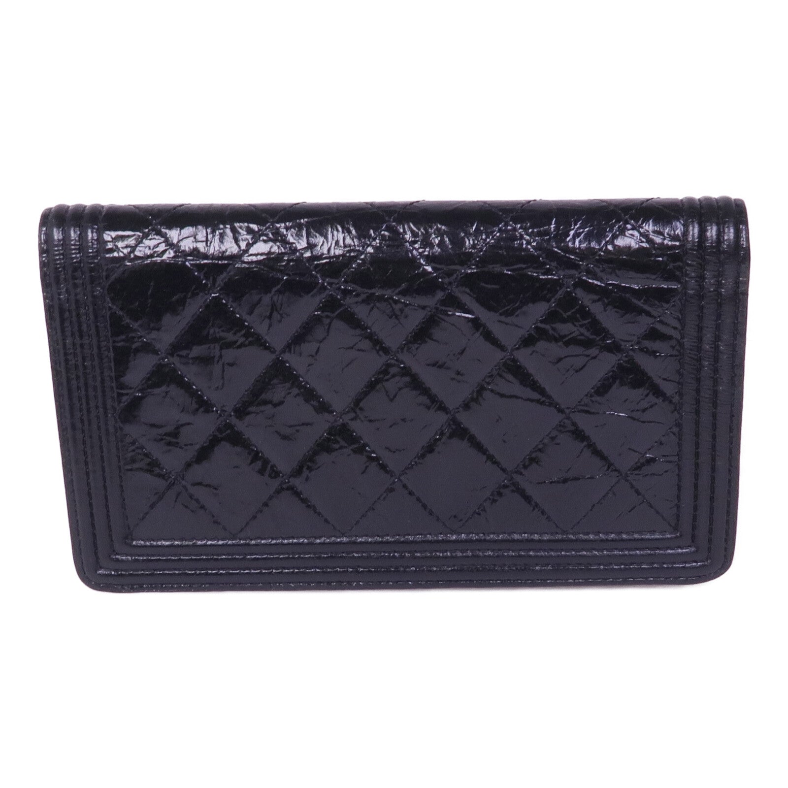 CHANEL 塗層帆布Boy Long Wallet長錢包