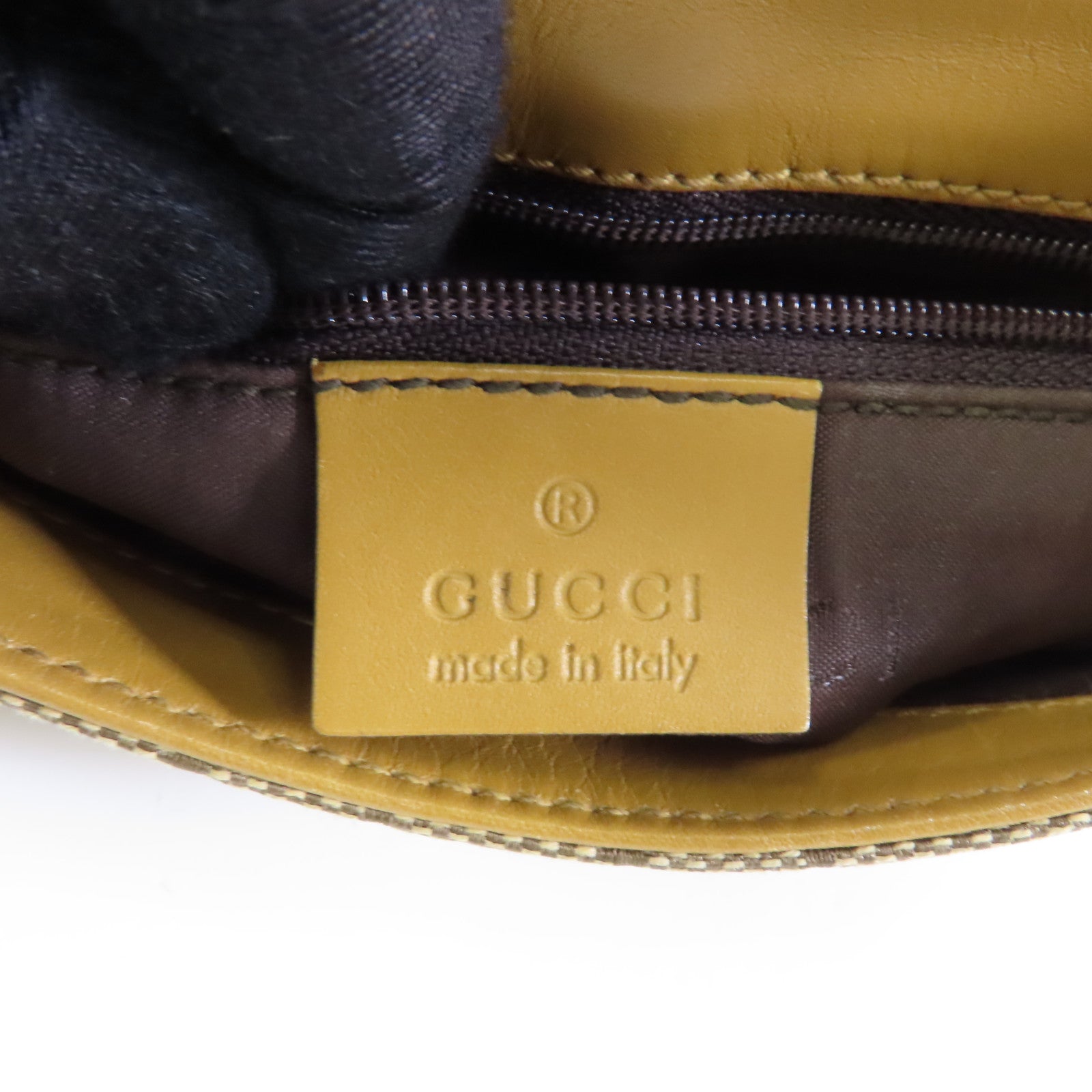 GUCCI 帆布Handbag銀扣手挽袋棕色