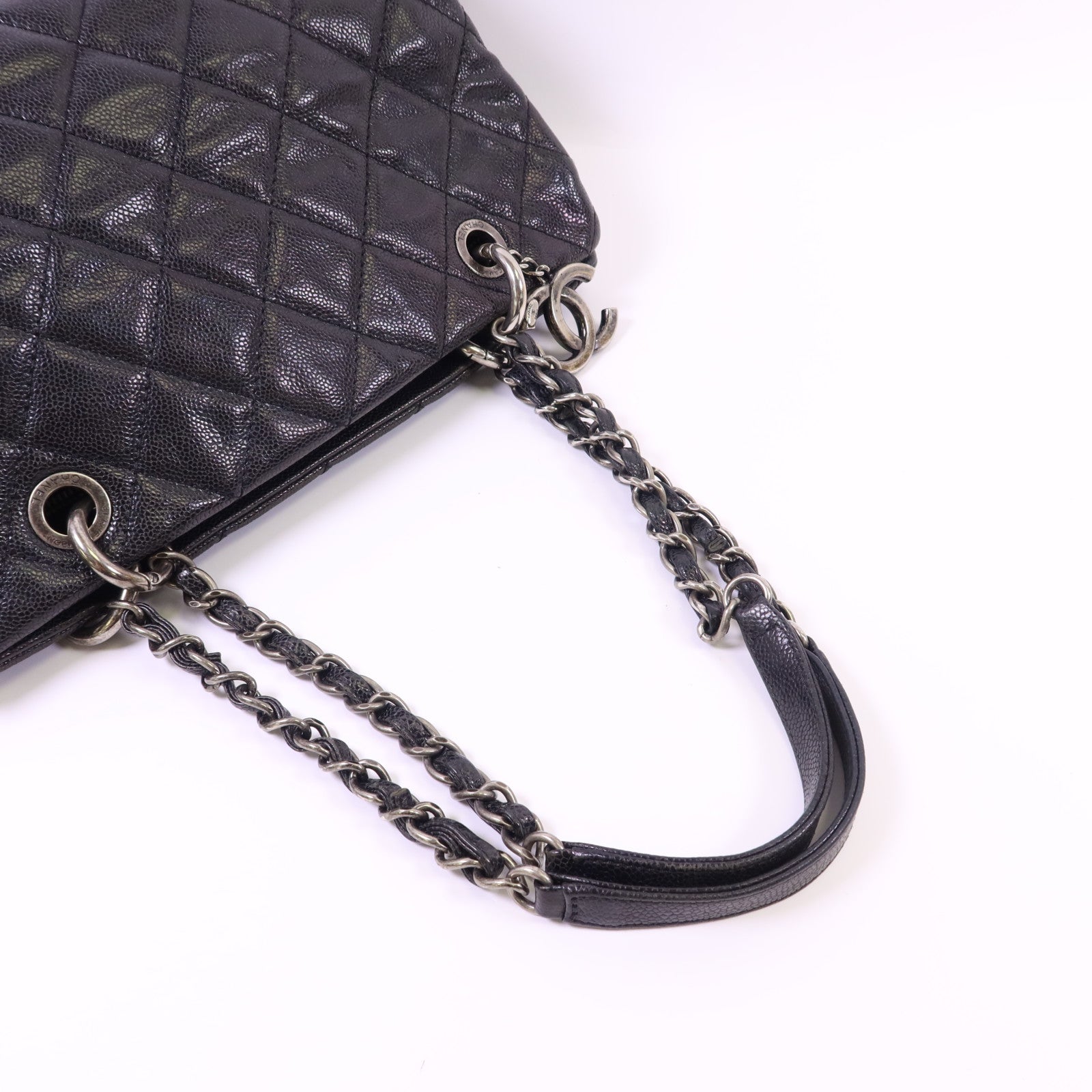 CHANEL 牛皮皮革Chic Shopping Tote銀扣肩背袋