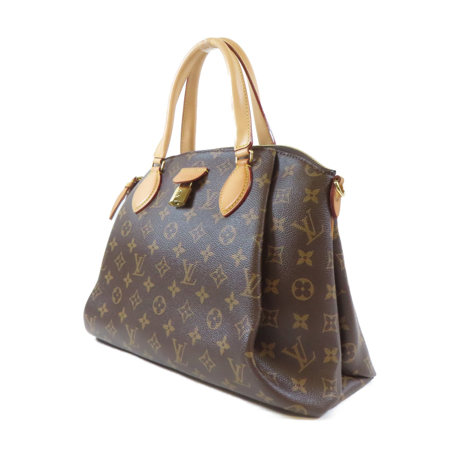 LOUIS VUITTON Monogram Rivoli MM 2 Way Shoulder金扣手挽肩背兩用袋啡色