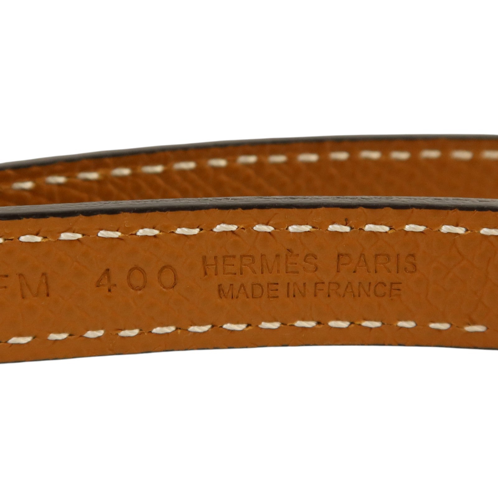 HERMES Epsom皮革/Swift皮革Ancre Belt 75cm銀扣皮帶Noir