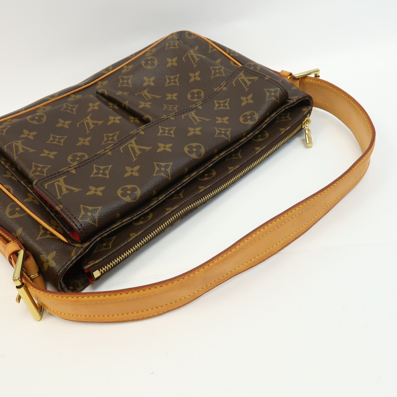 LOUIS VUITTON Monogram Viva Cite GM金扣肩背袋啡色