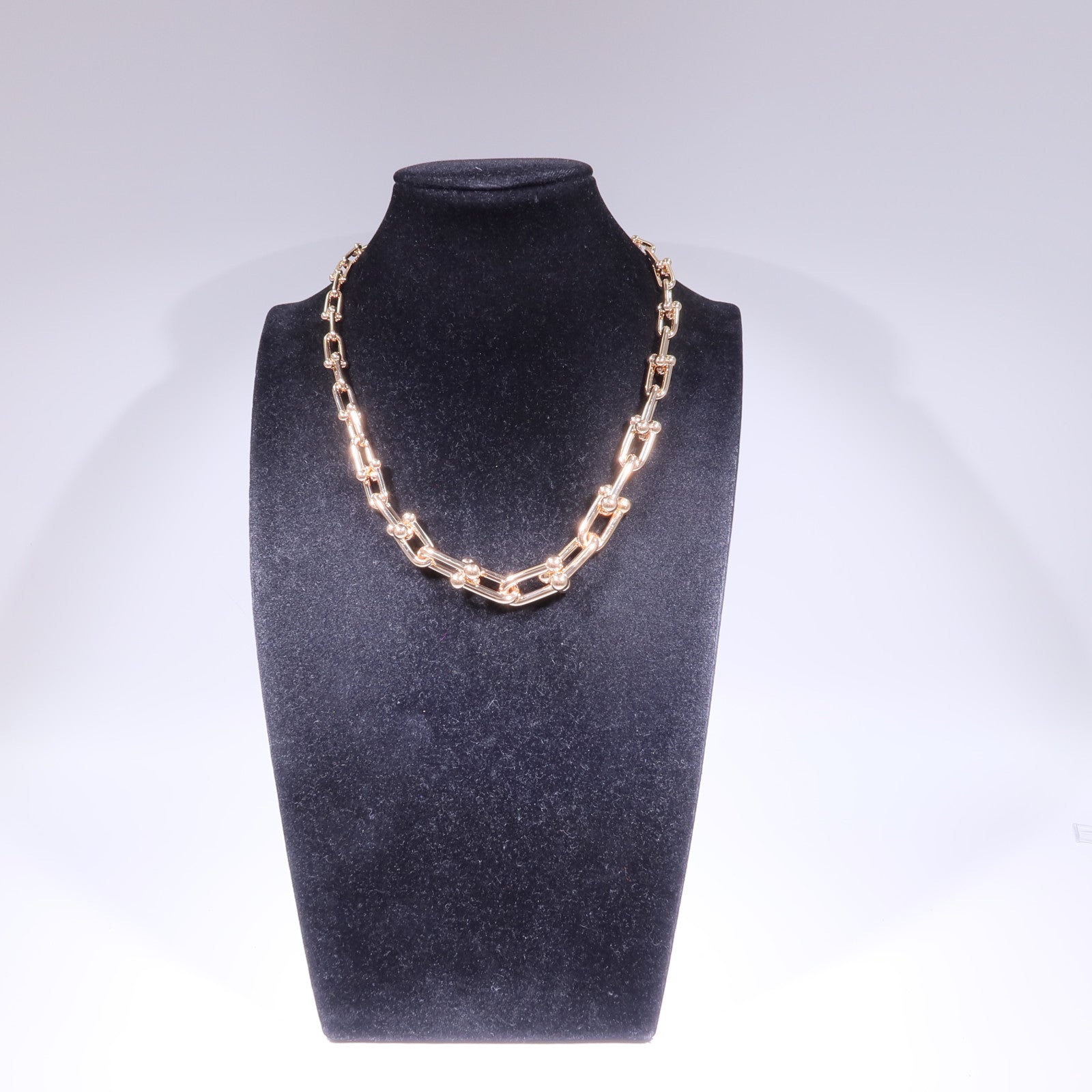 TIFFANY＆CO 18K玫瑰金HardWare Graduated Necklace項鍊