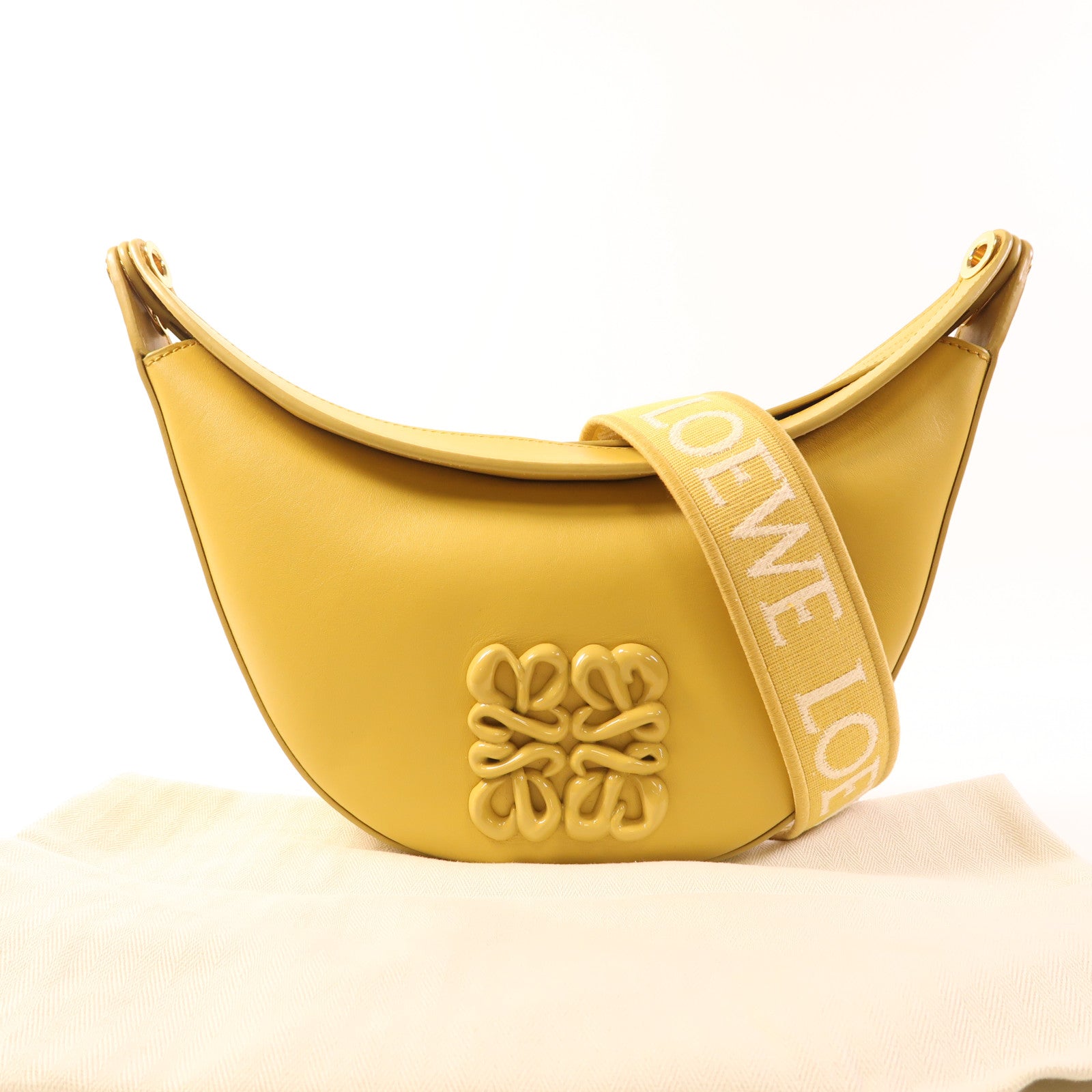 LOEWE 【激減優惠】牛皮皮革Luna Hobo Bag金扣肩背袋