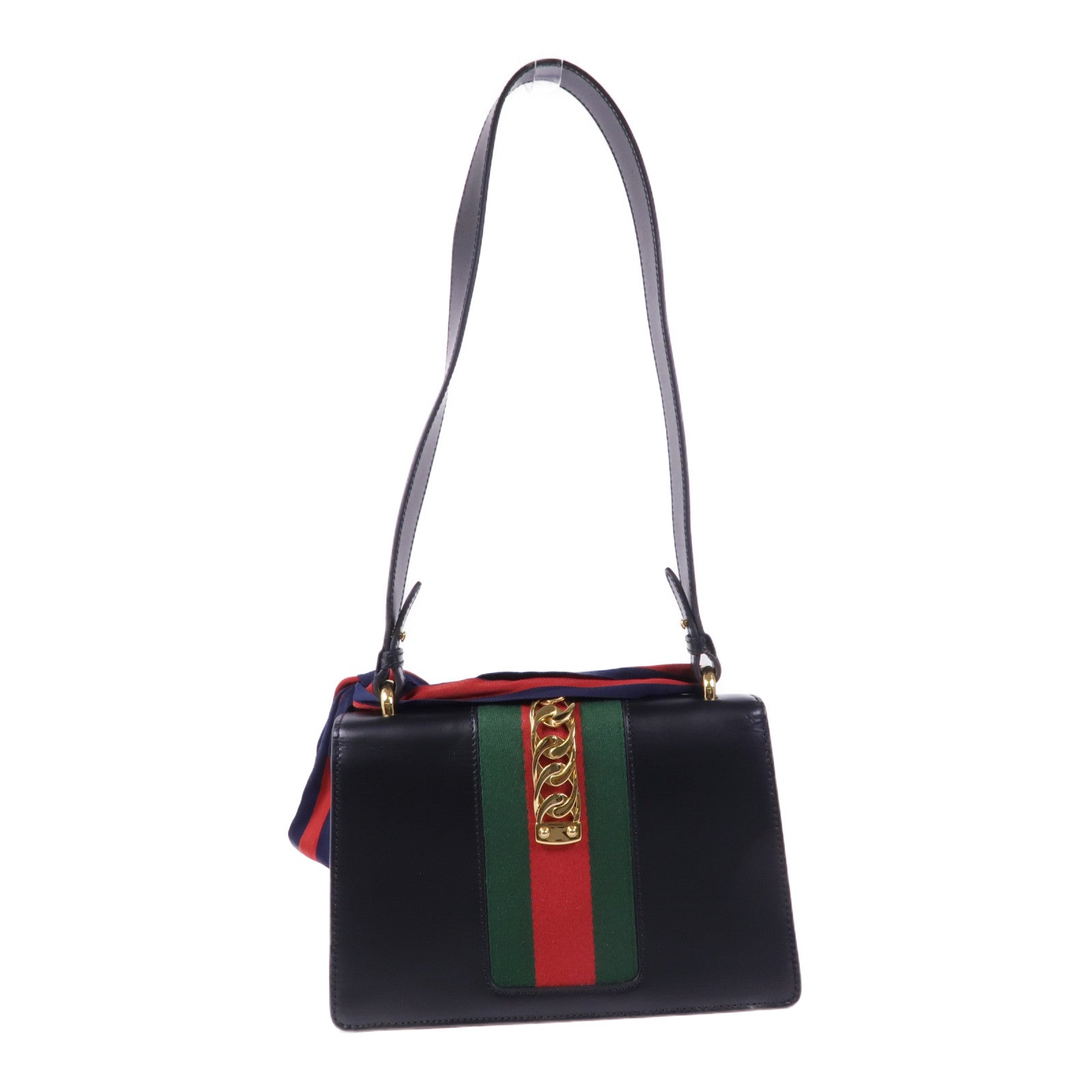 GUCCI 牛皮皮革Sylvie金扣肩背袋