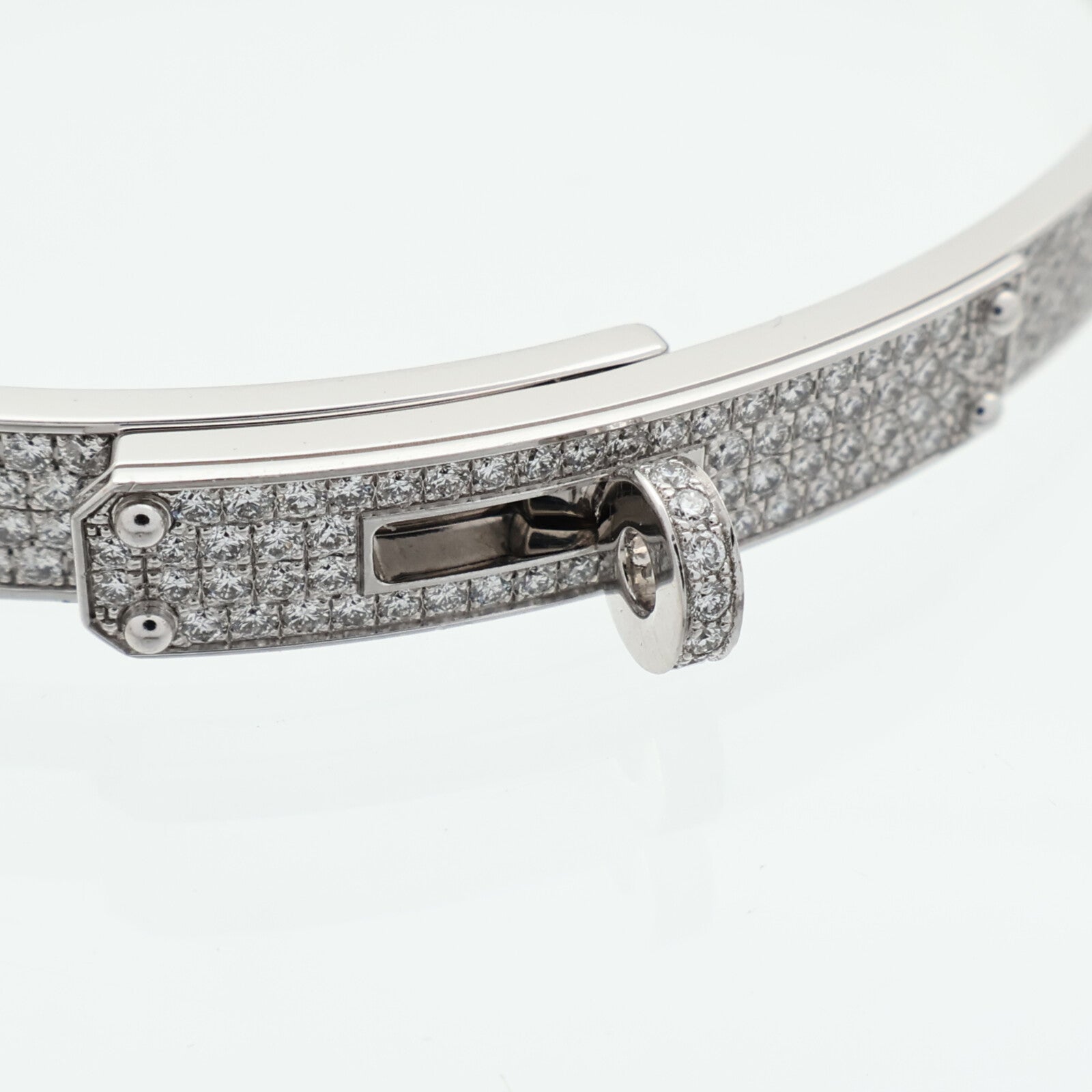 HERMES 18K白金Kelly Bracelet Diamond鑽石手鐲