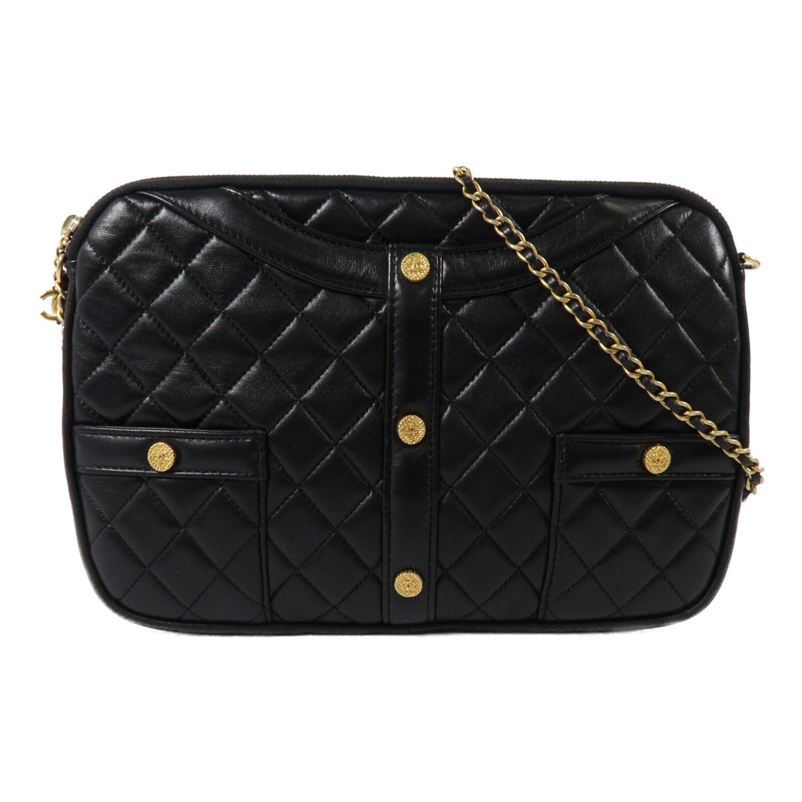 CHANEL 羊皮皮革Girl Jacket Chain Shoulder鏈帶肩背袋