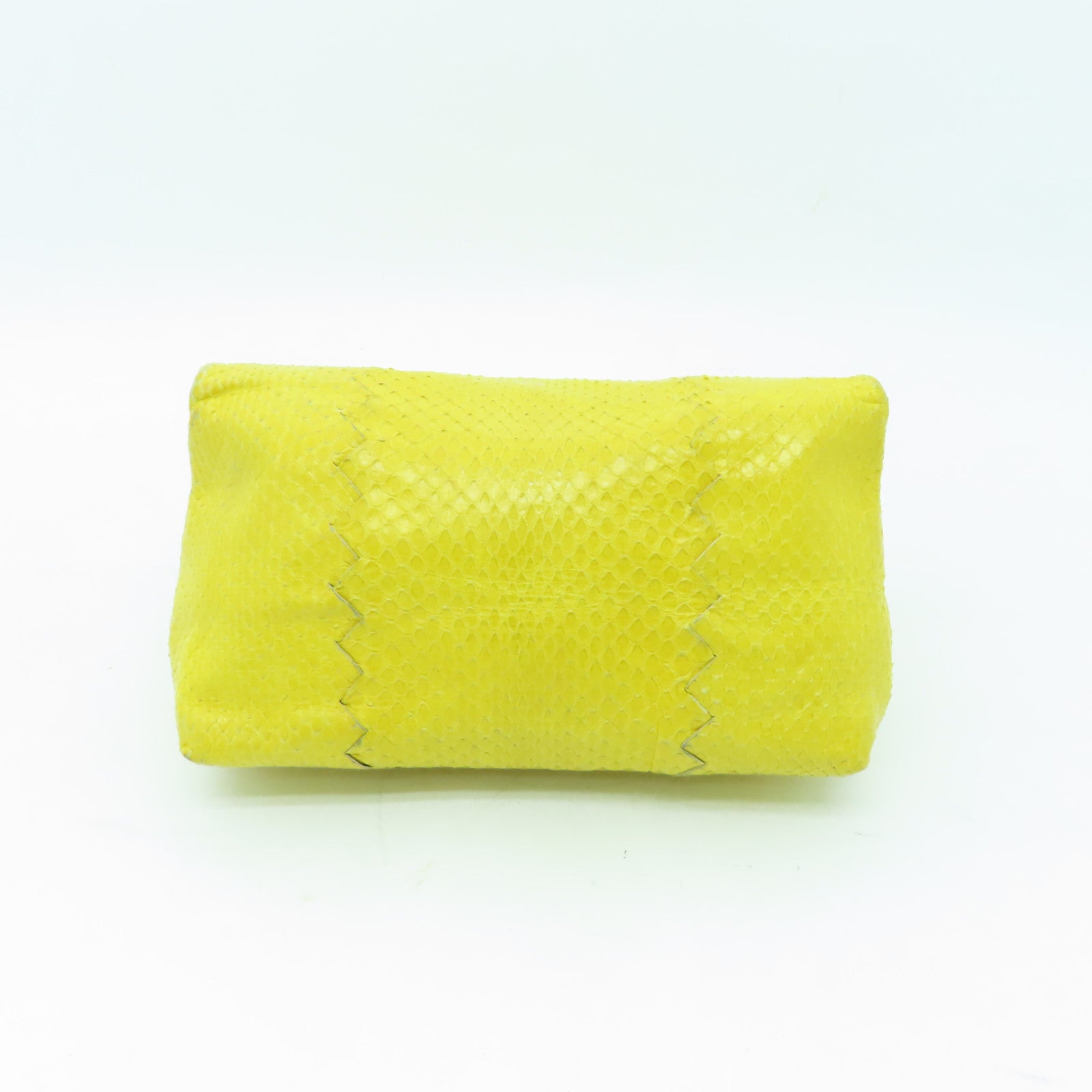 BOTTEGA VENETA 【清倉大減價】蛇皮皮革Clutch Bag手拿包黃色