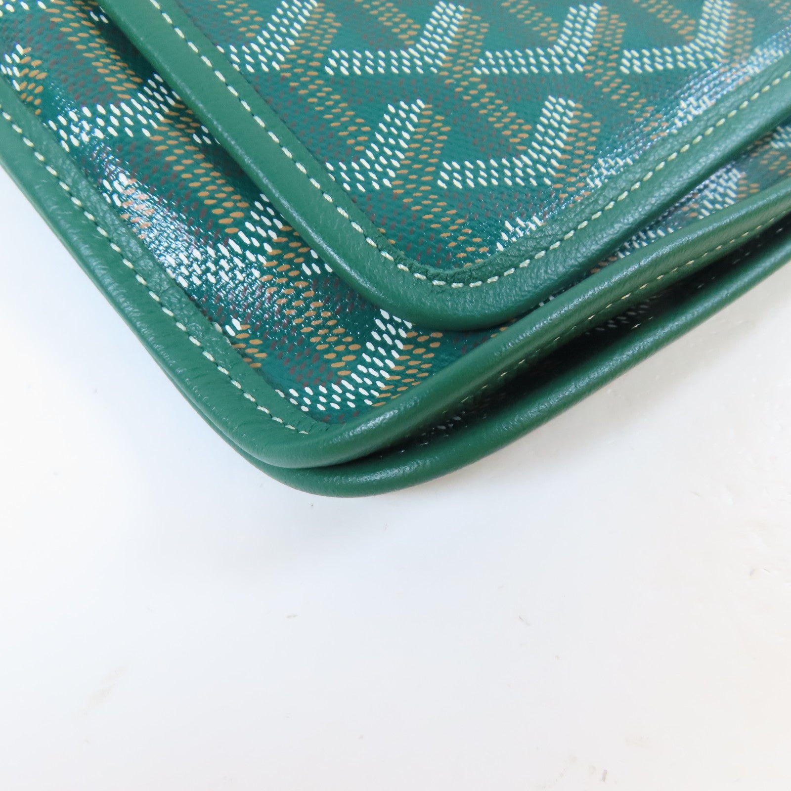 GOYARD 塗層帆布Plumet銀扣肩背袋綠色
