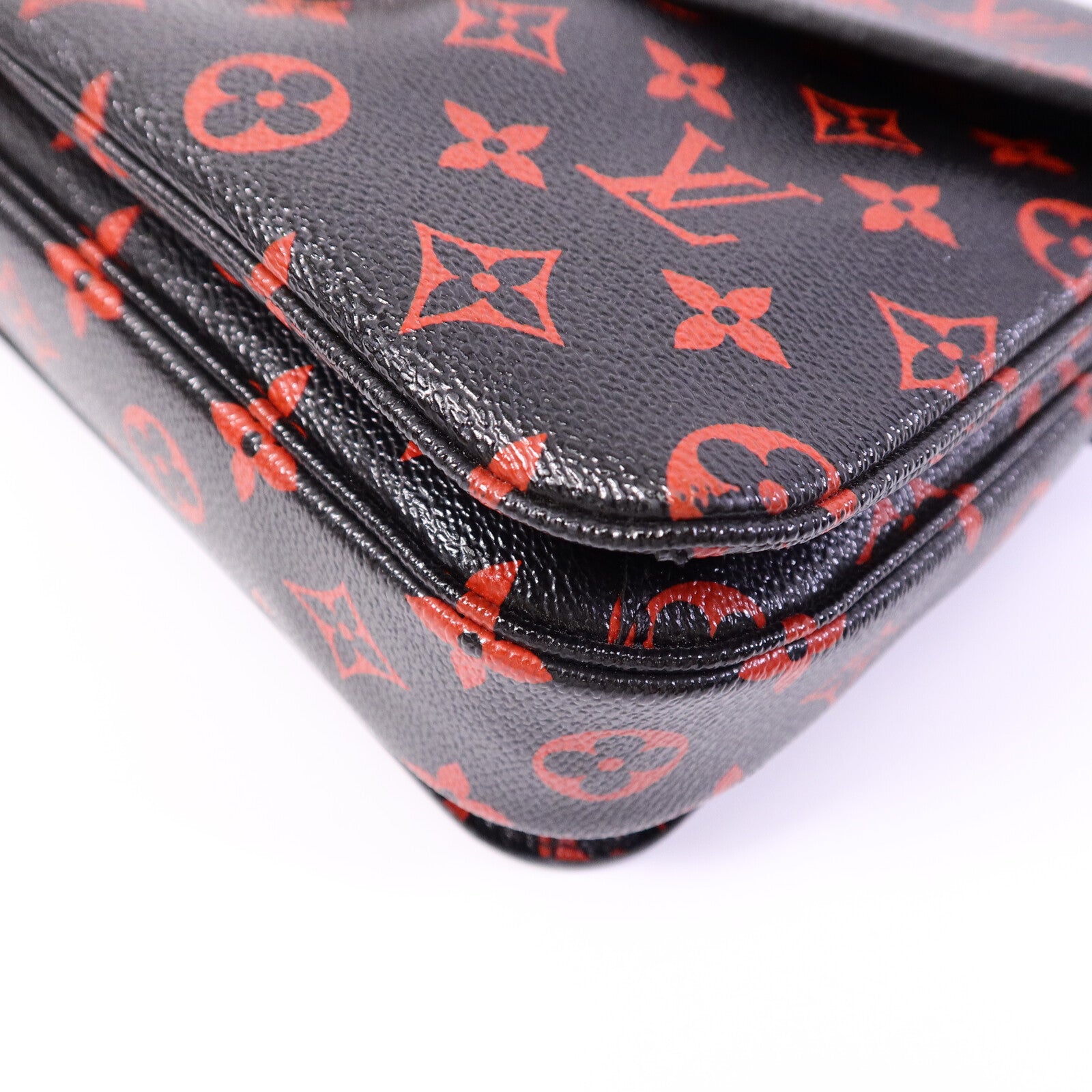 LOUIS VUITTON Monogram Anfleur Rouge Pochette Metis手挽肩背兩用袋