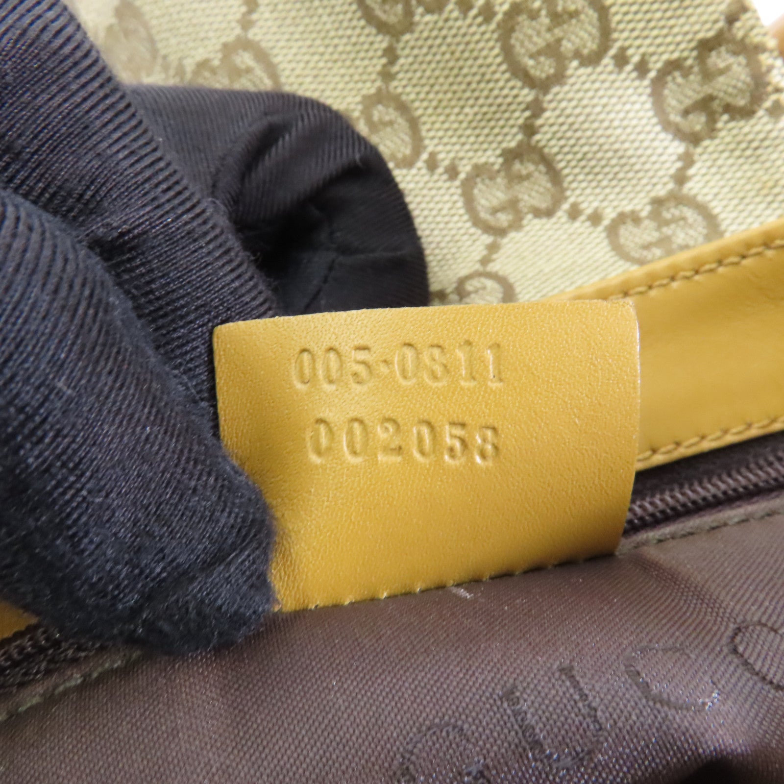 GUCCI 帆布Handbag銀扣手挽袋棕色