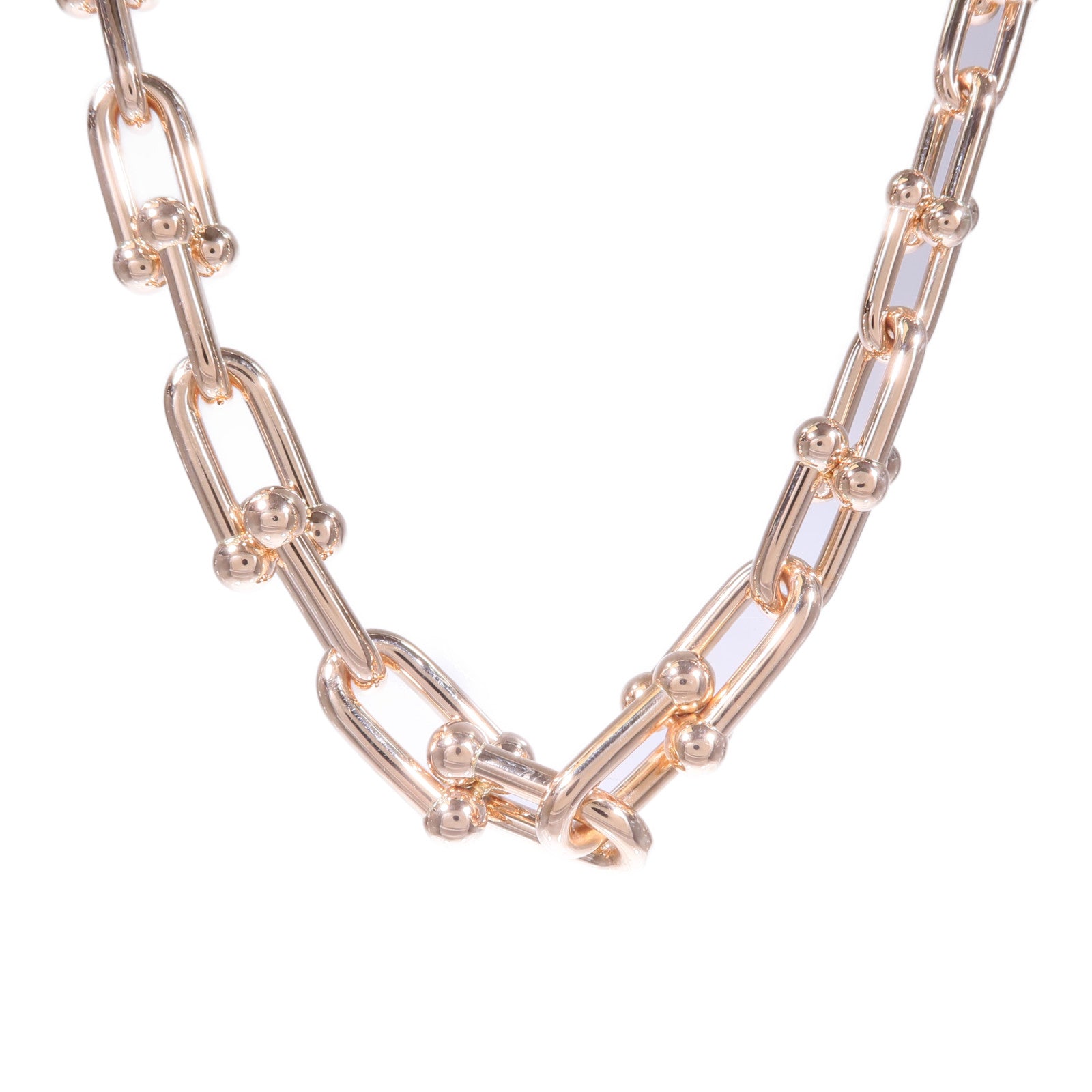 TIFFANY＆CO 18K玫瑰金HardWare Graduated Necklace項鍊