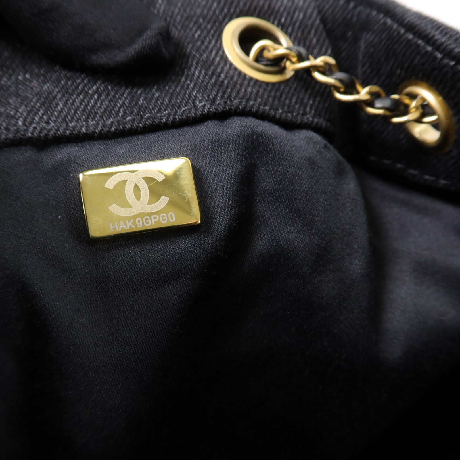 CHANEL 牛仔布Chanel 25 Medium鏈帶肩背袋
