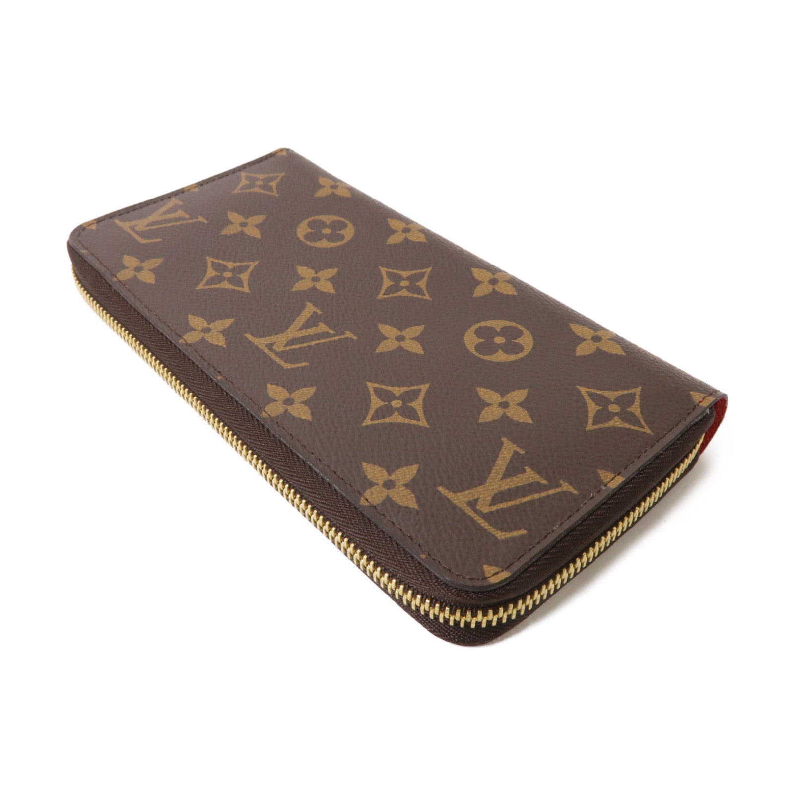 LOUIS VUITTON Monogram Portefeuille Zippy Wallet金扣長錢包棕色