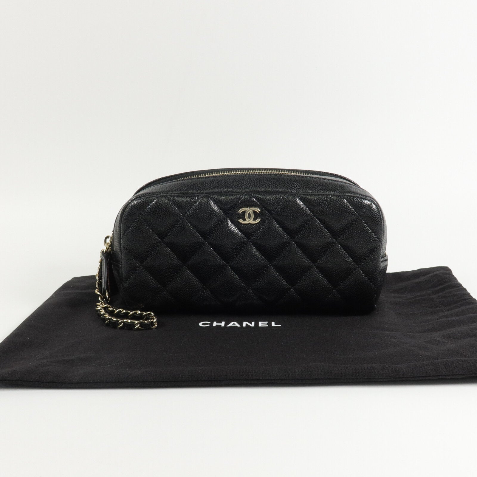 CHANEL 牛皮皮革Zip Pouch手拿包