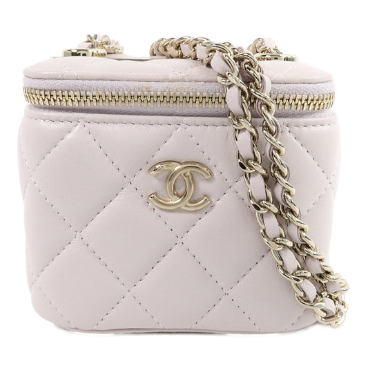 CHANEL 羊皮皮革Vanity Case鏈帶肩背袋