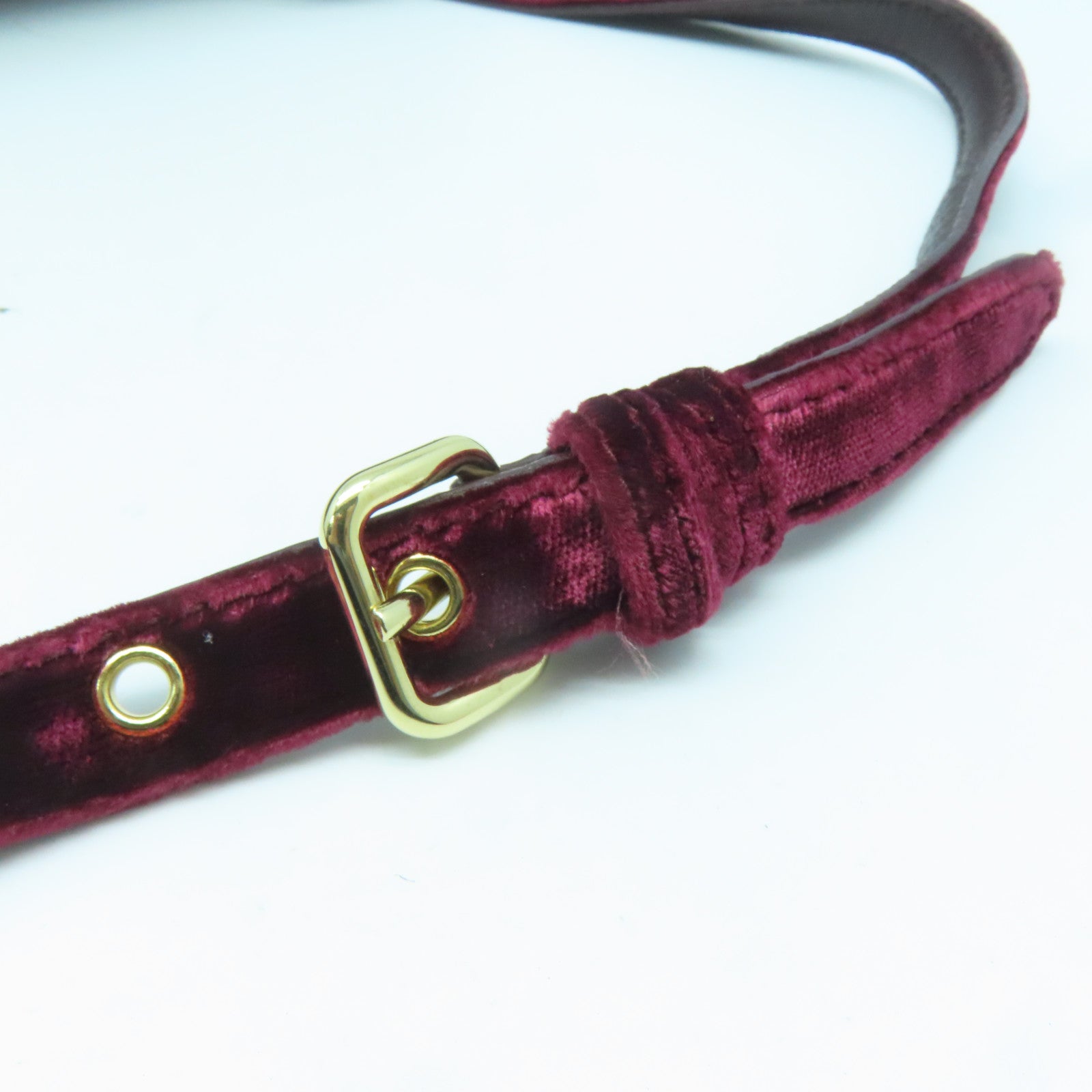 Miu Miu 天鵝絨Waist Bag金扣腰包酒紅色