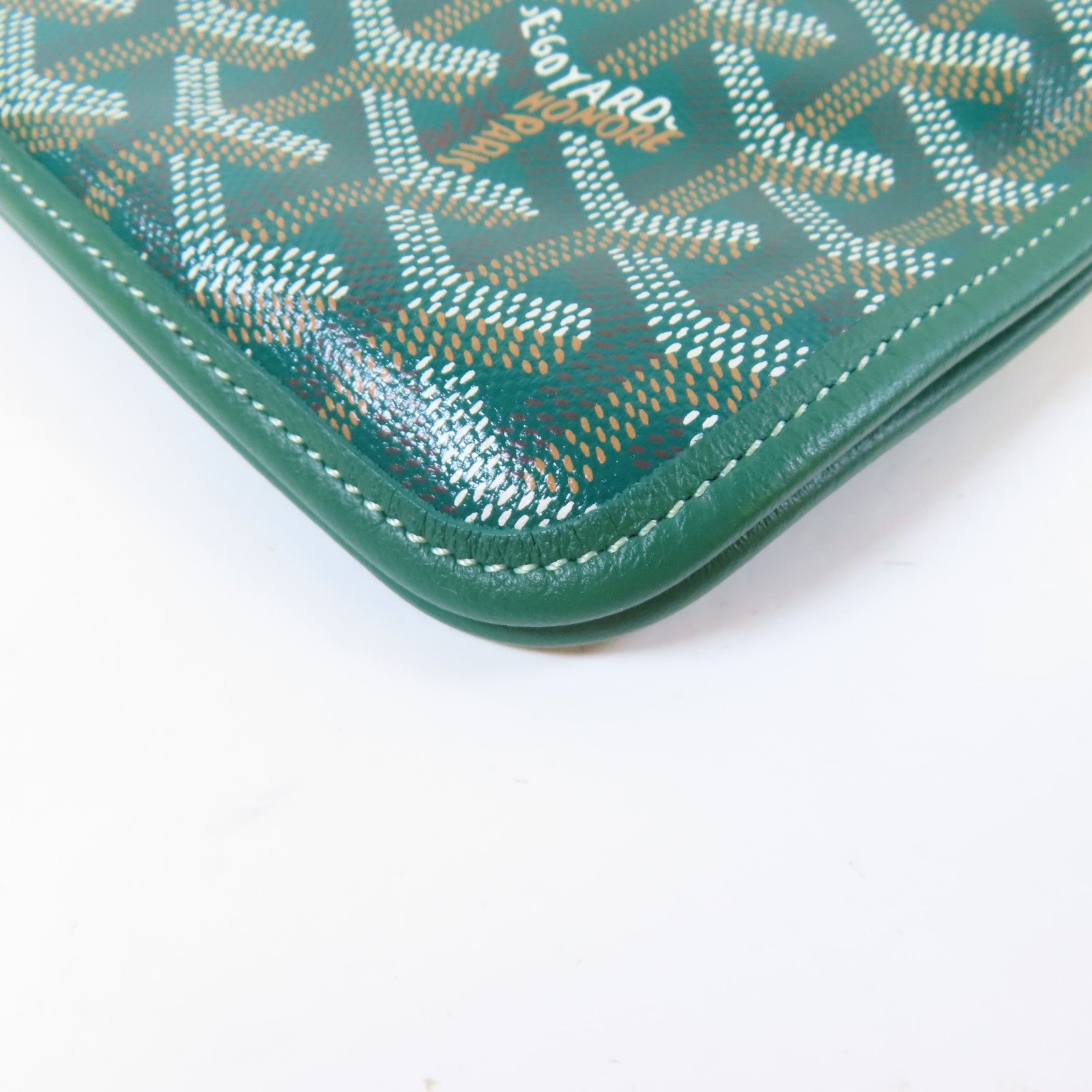 GOYARD 塗層帆布Plumet銀扣肩背袋綠色