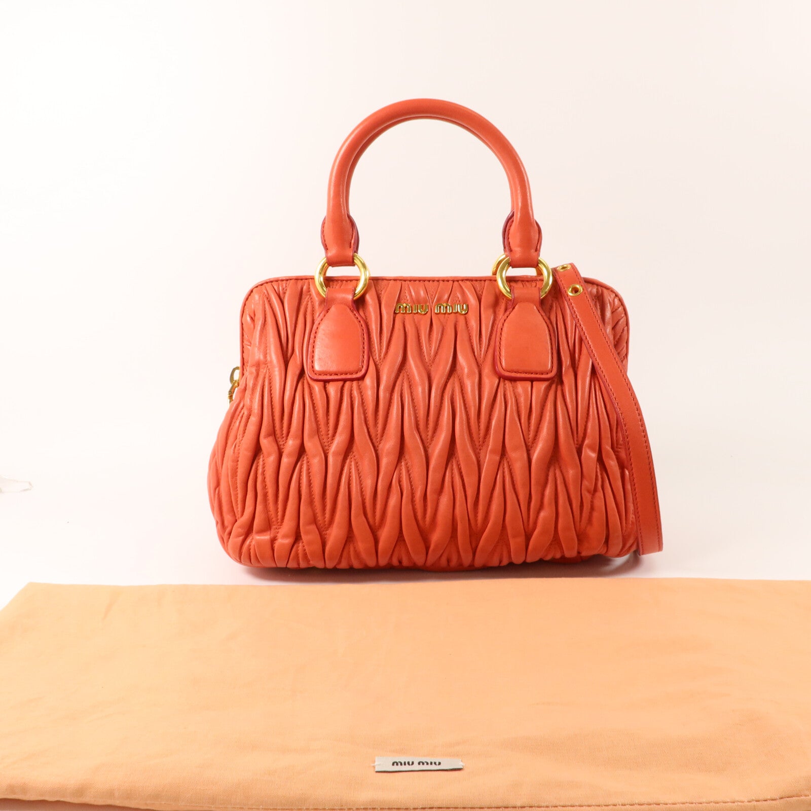 Miu Miu 羊皮皮革2 Way Shoulder Bag手挽肩背兩用袋