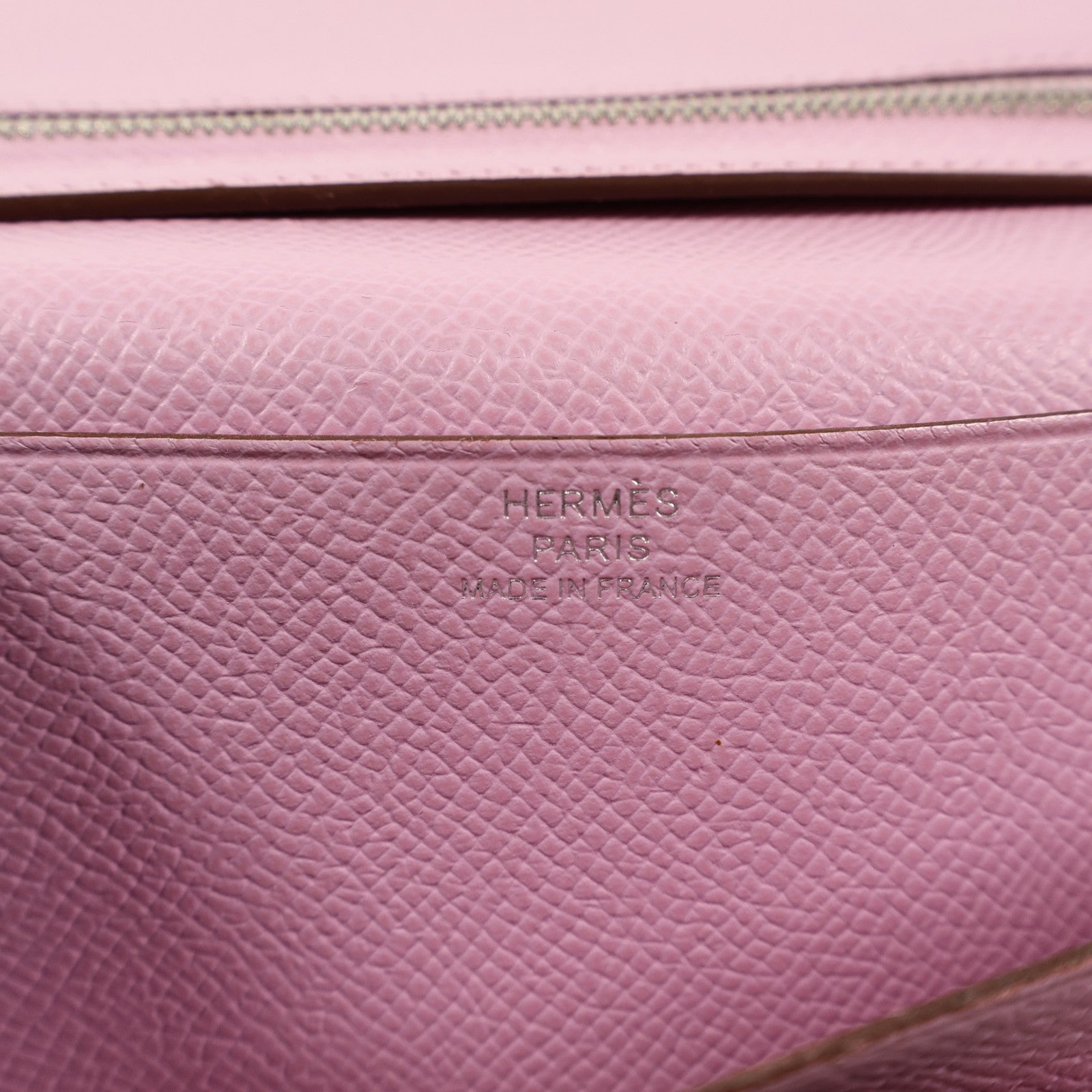 HERMES Epsom皮革Bearn W Snap銀扣長錢包