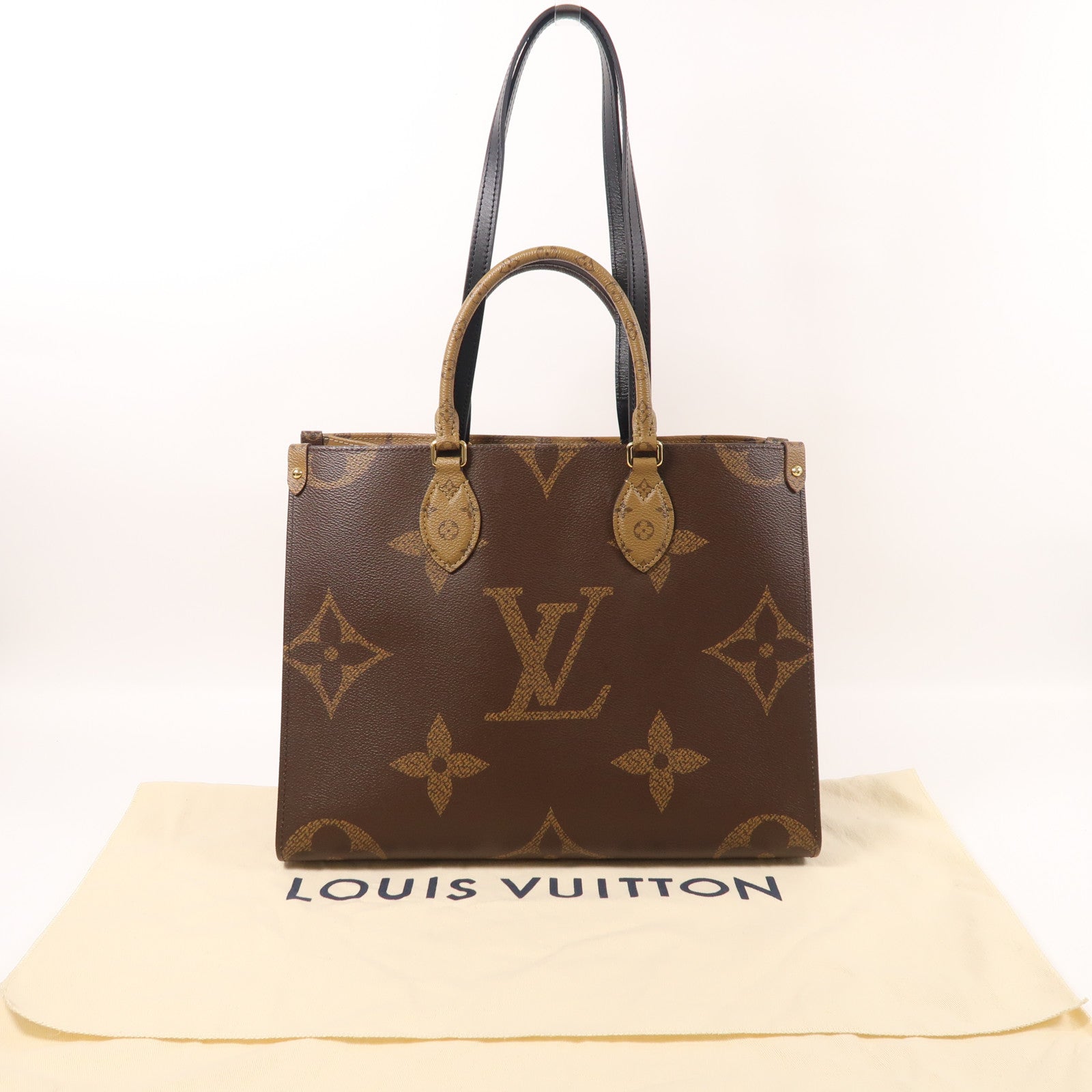 LOUIS VUITTON LV GHW On The Go MM 2 Way Bag M45321 Monogram Giant Brown