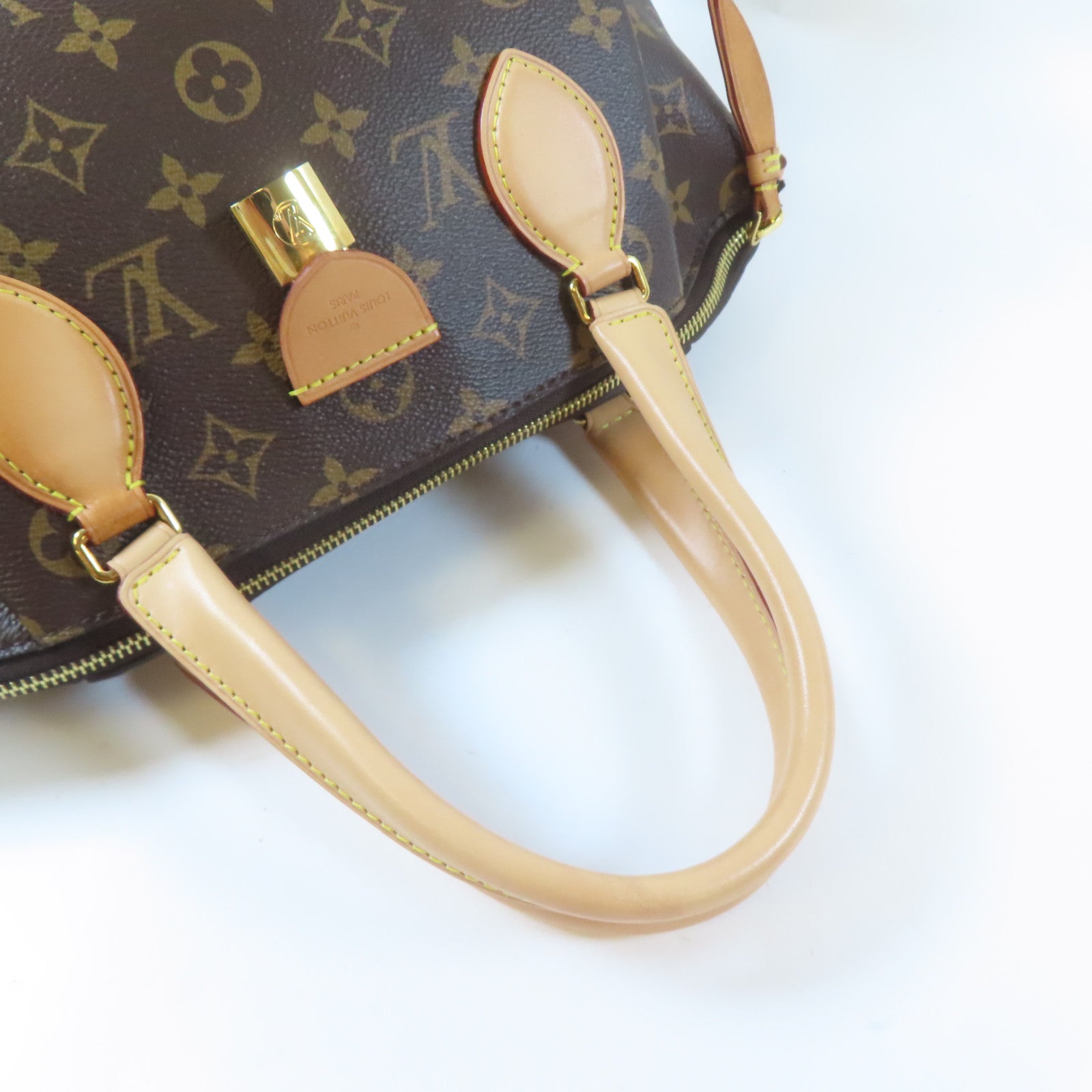 LOUIS VUITTON Monogram Rivoli MM 2 Way Shoulder金扣手挽肩背兩用袋啡色
