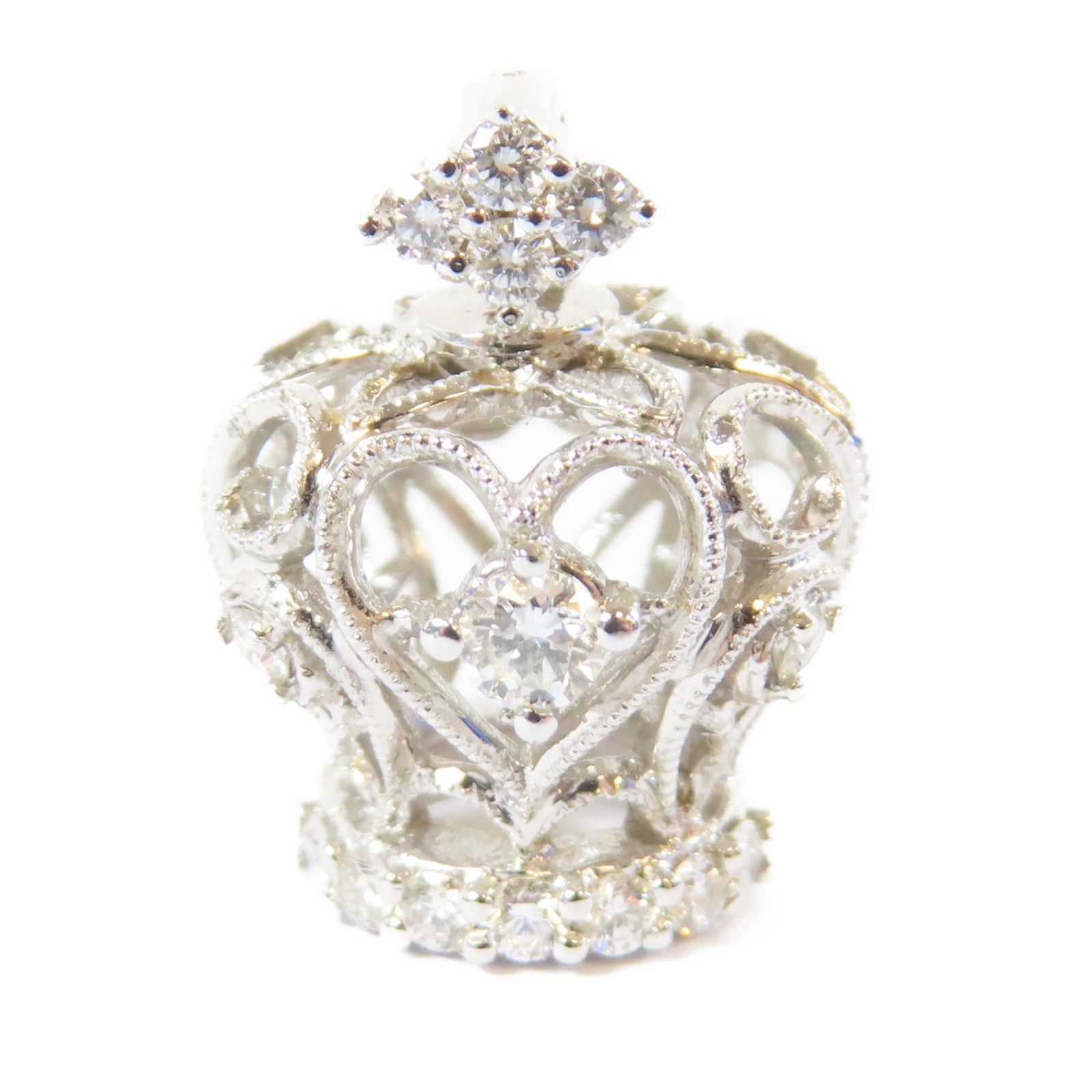 JEWELRY 【激減優惠】18K白金Crown Top0.35ct鑽石吊墜