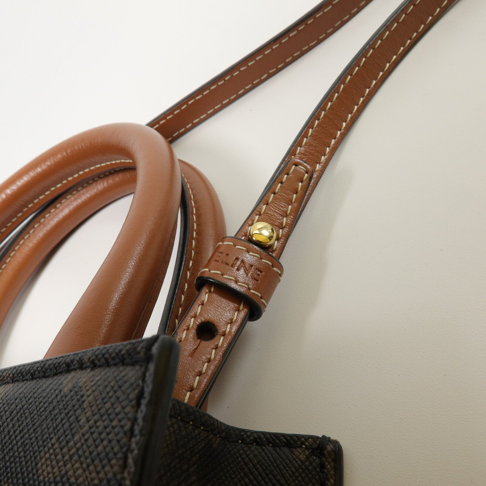 CELINE 塗層帆布Mini Vertical Cabas手挽肩背兩用袋