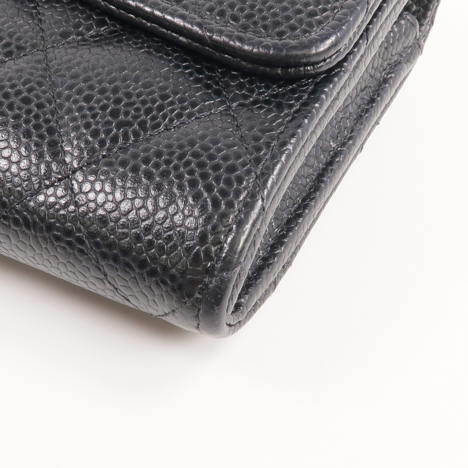 CHANEL 牛皮皮革Long Wallet金扣長錢包