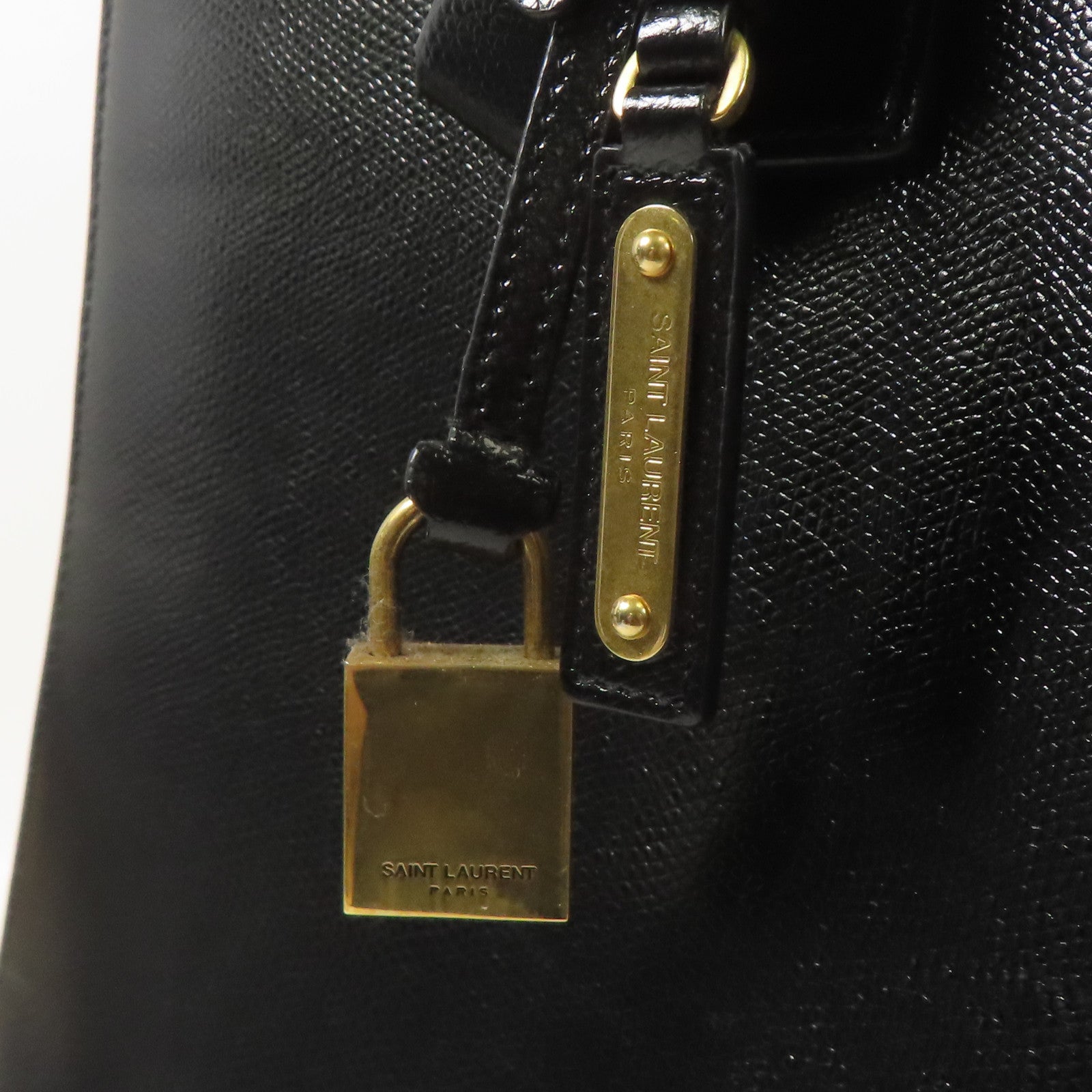 YVES SAINT LAURENT 牛皮皮革Shoulder Bag金扣手挽肩背兩用袋