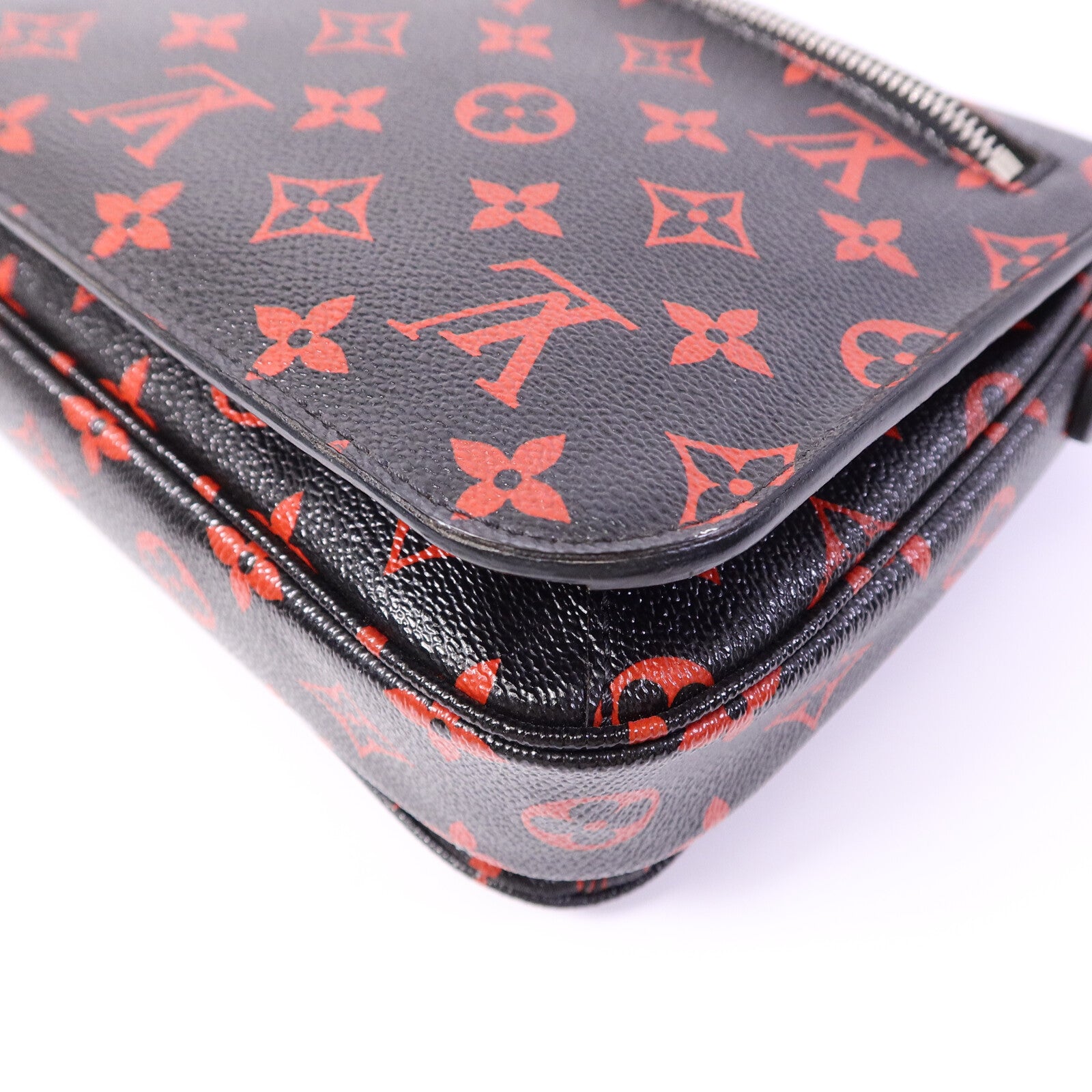 LOUIS VUITTON Monogram Anfleur Rouge Pochette Metis手挽肩背兩用袋