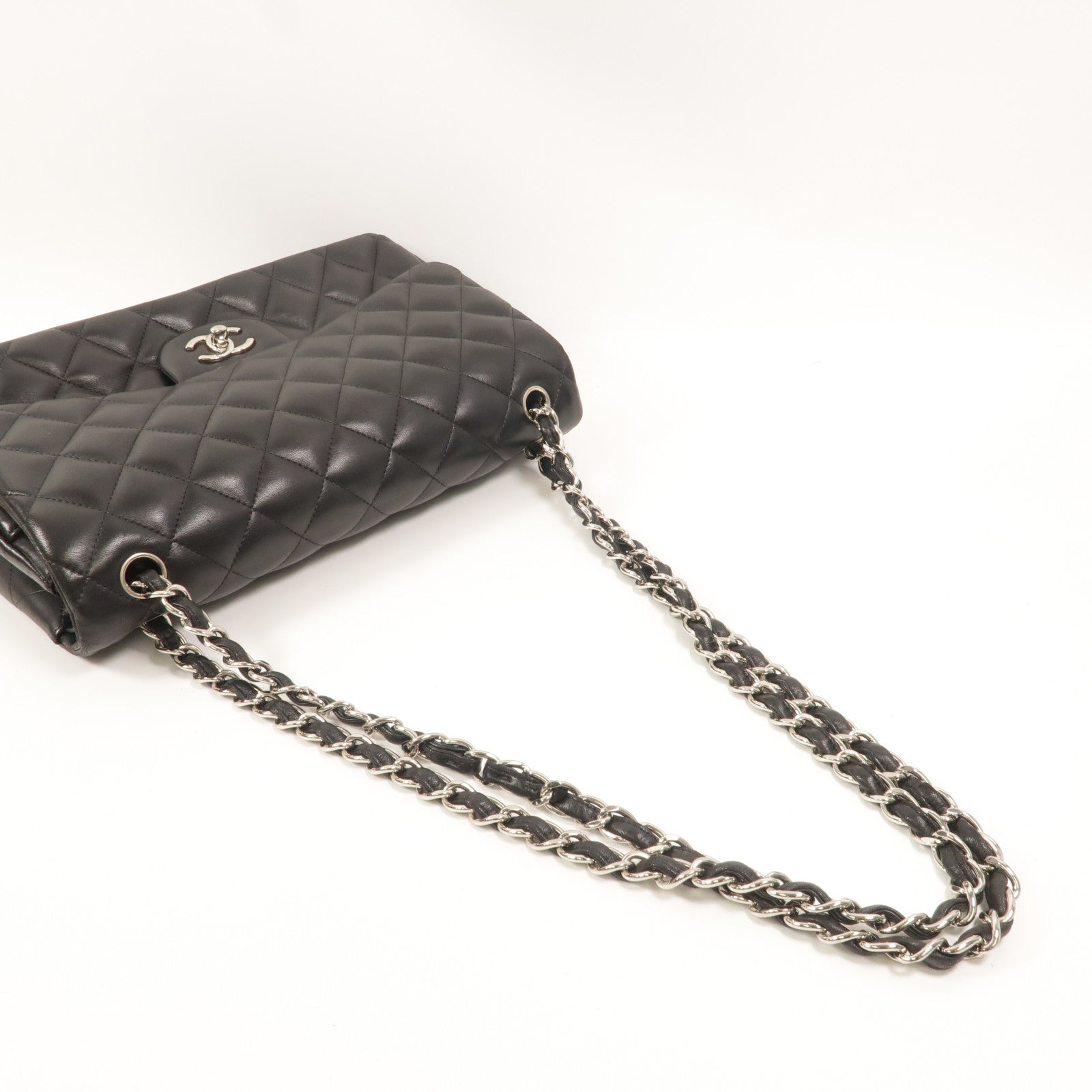 CHANEL 羊皮皮革Large Classic鏈帶肩背袋