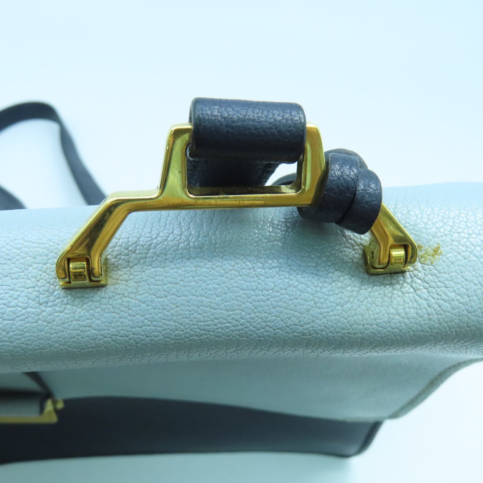 Miu Miu 牛皮皮革Shoulder Bag金扣肩背袋蓝色