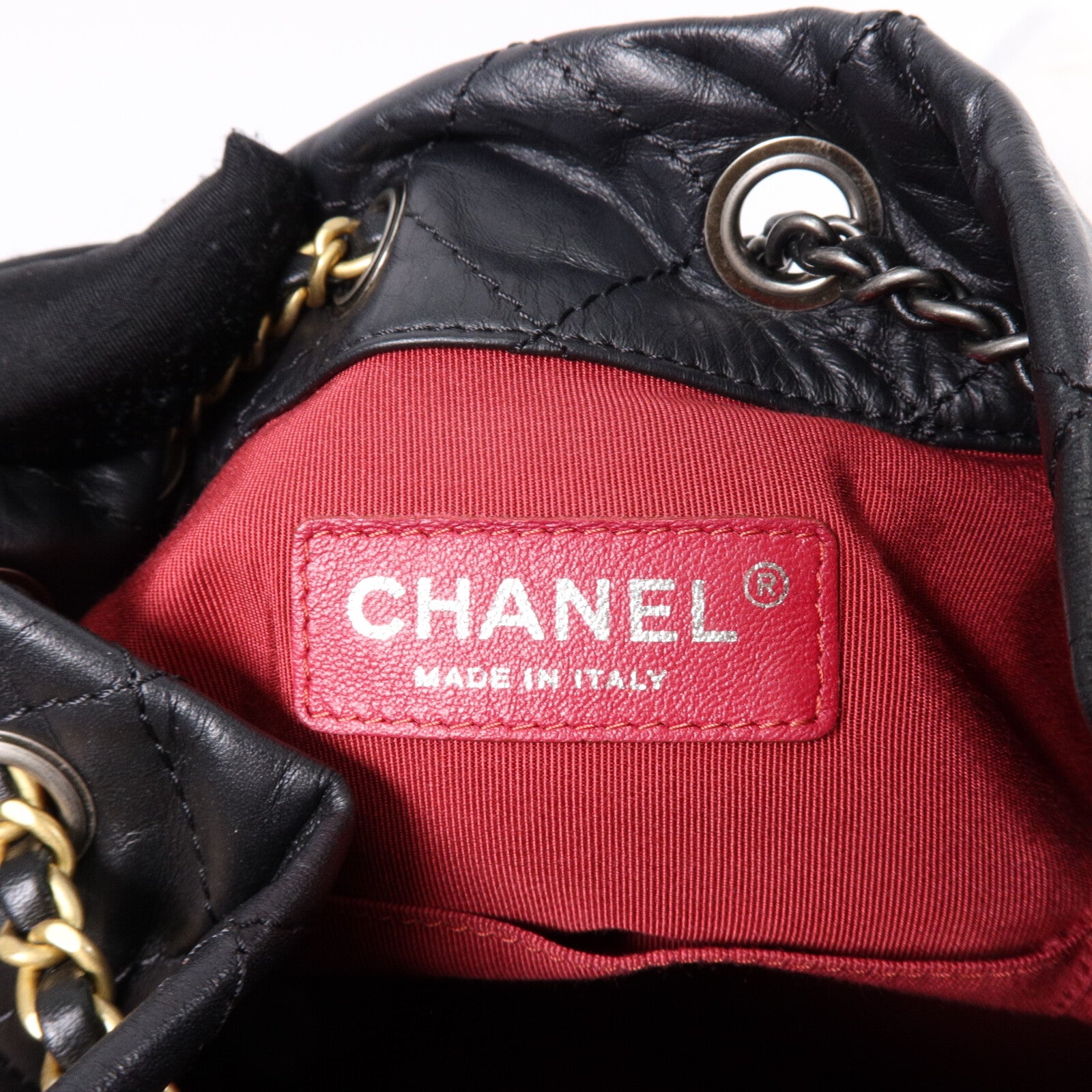 CHANEL 牛皮皮革Grabrielle Backpack鏈帶背包