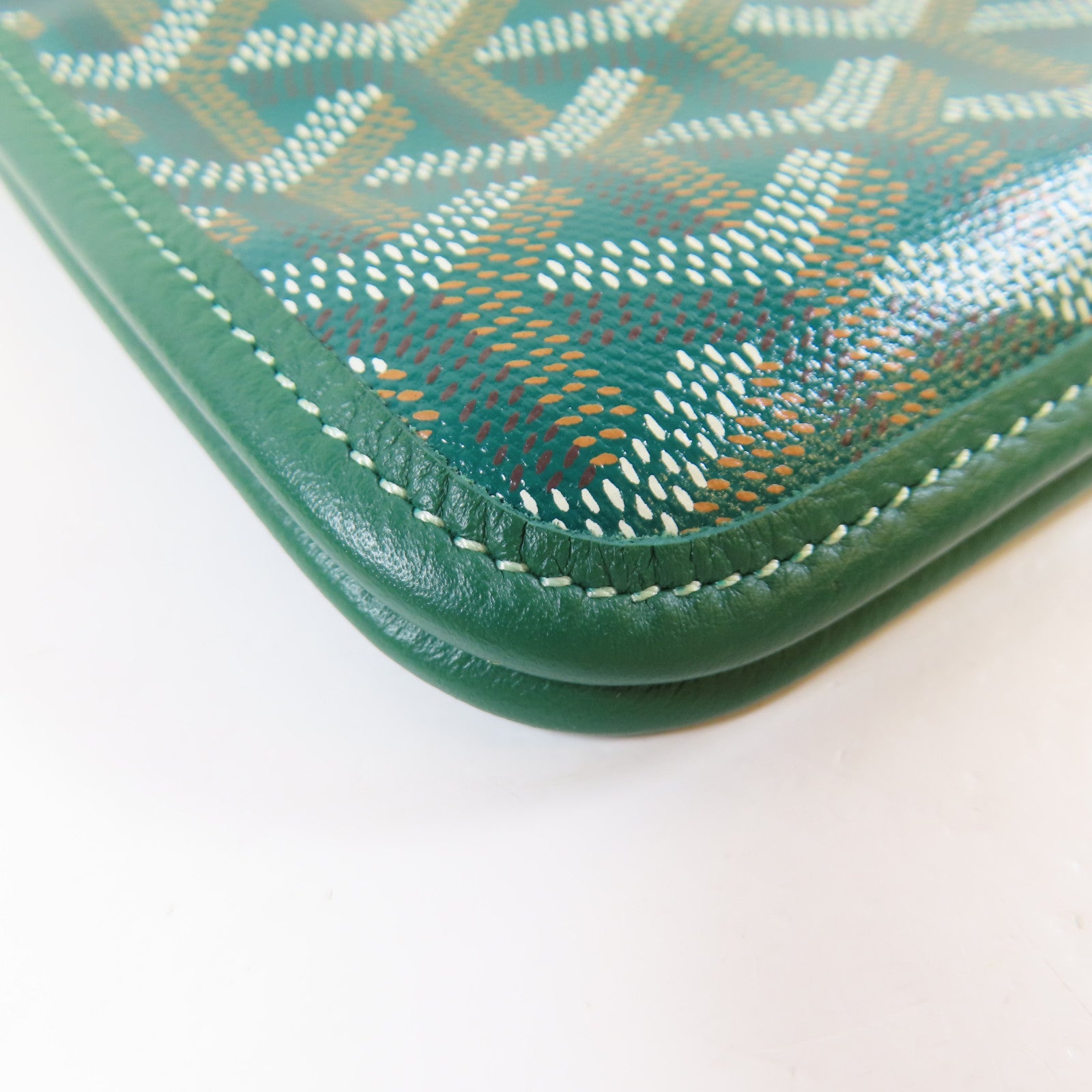 GOYARD 塗層帆布Plumet銀扣肩背袋綠色
