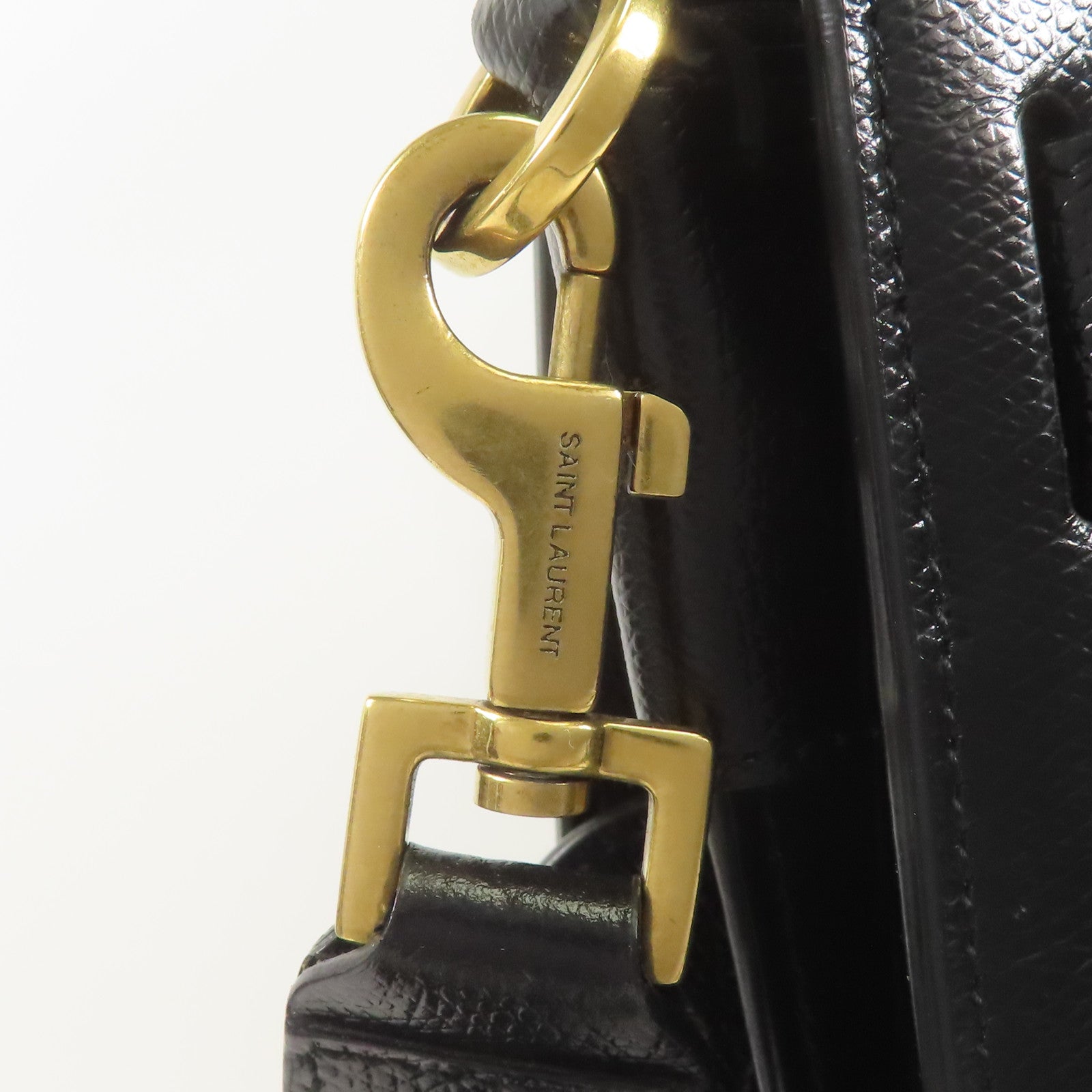 YVES SAINT LAURENT 牛皮皮革Shoulder Bag金扣手挽肩背兩用袋