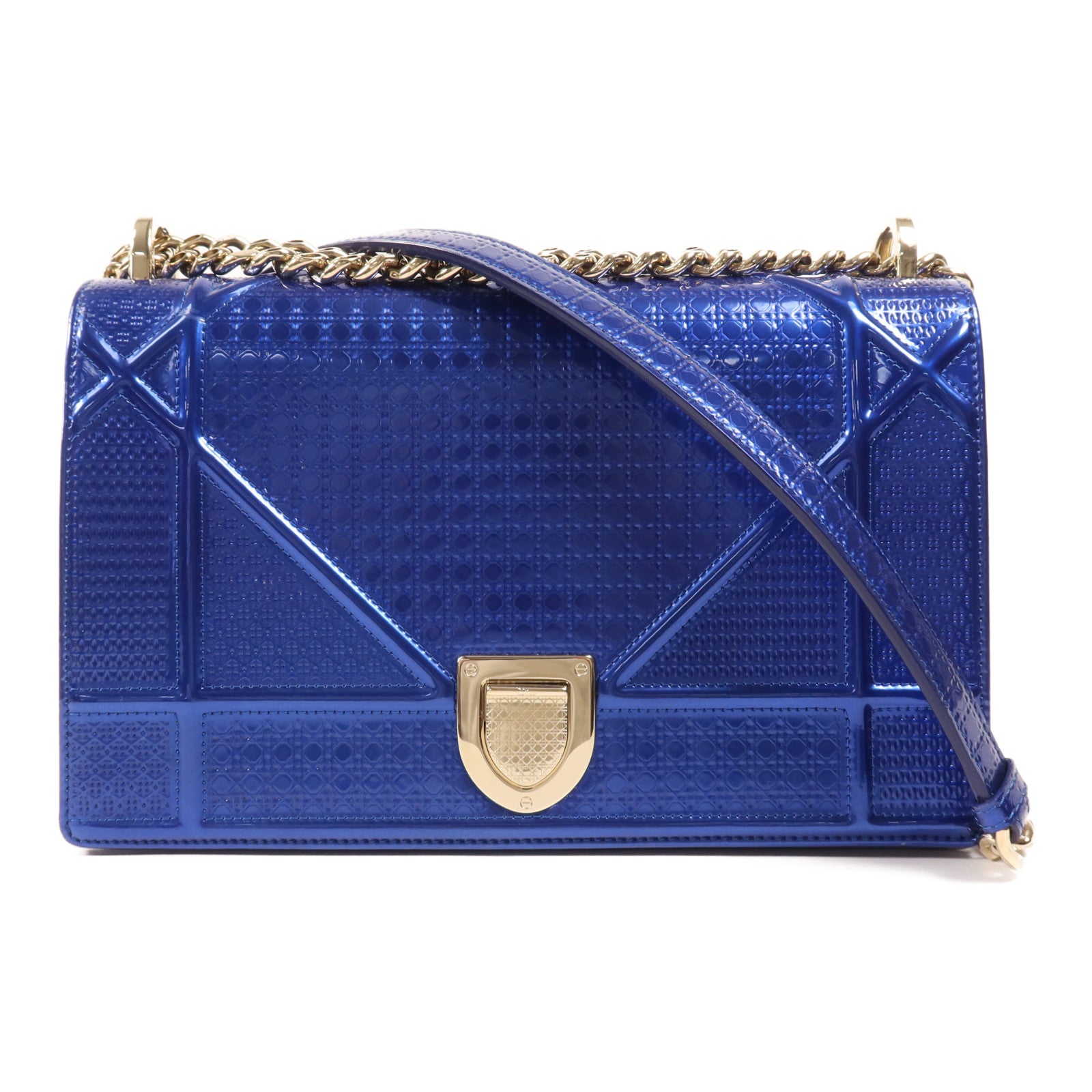 Dior 漆皮皮革Diorama金扣鏈帶肩背袋