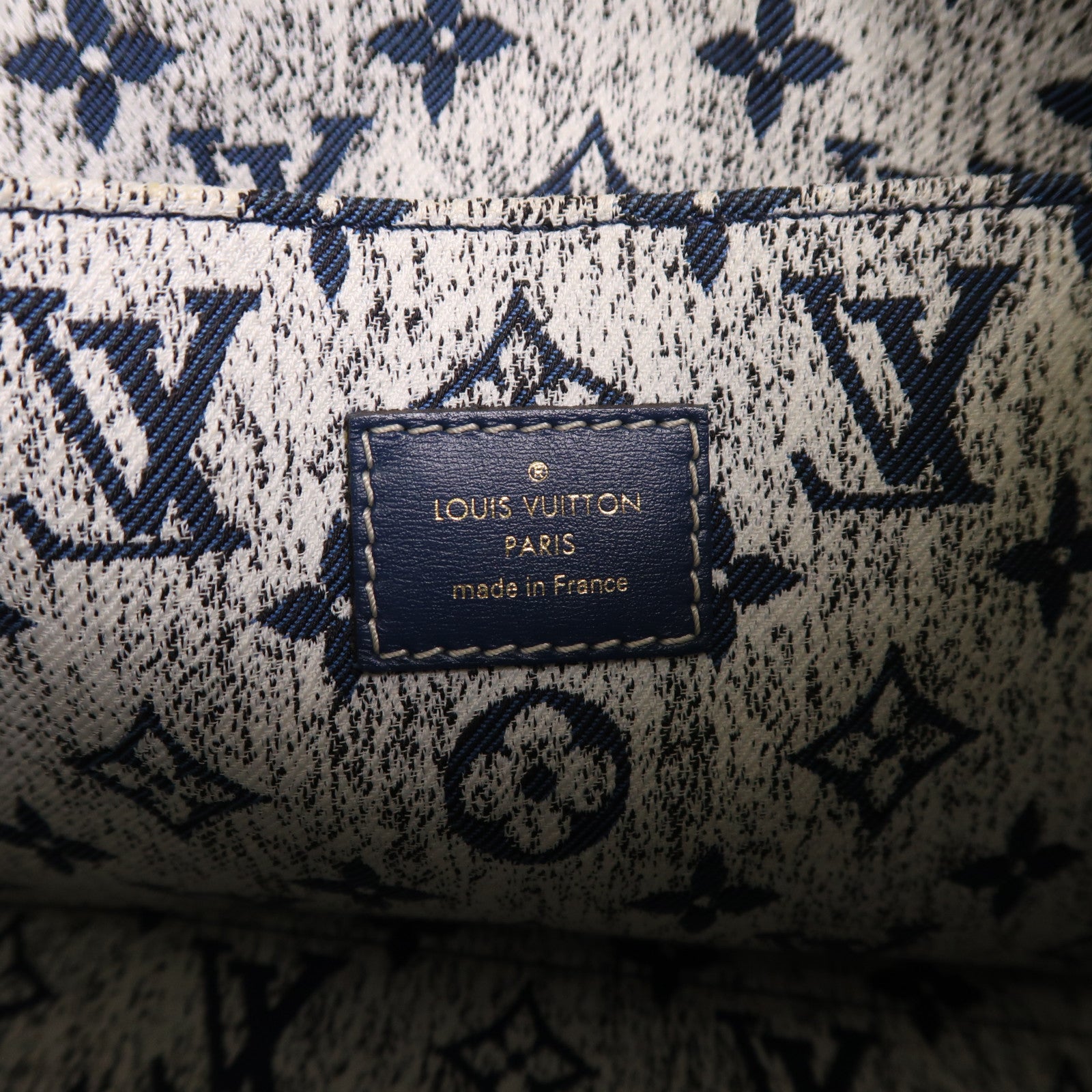 LOUIS VUITTON Monogram Denim On The Go MM金扣手挽肩背兩用袋