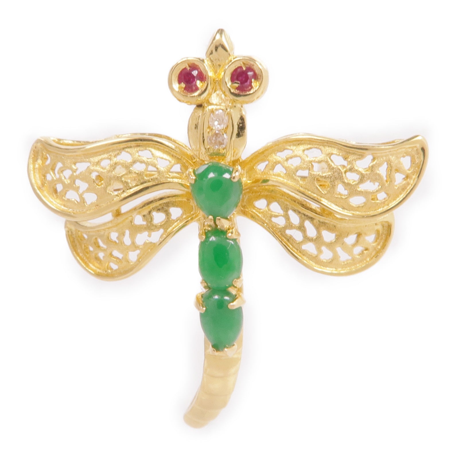 JEWELRY 18K黃金Jade Brooch翡翠胸針