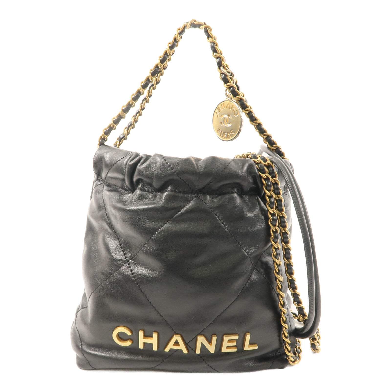 CHANEL 牛皮皮革Mini 22手挽肩背兩用袋