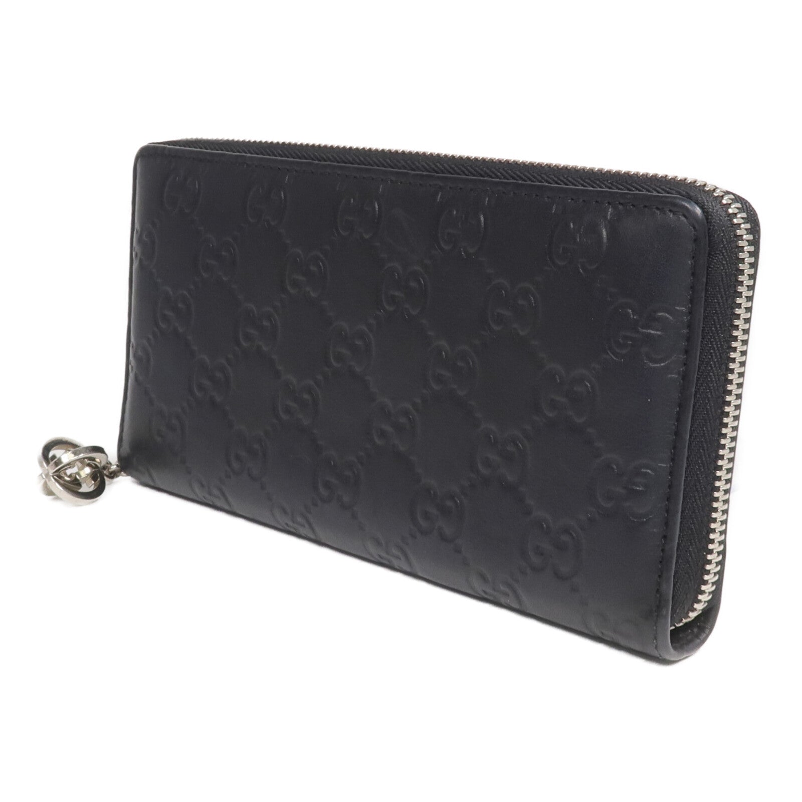 GUCCI 牛皮皮革Zipper Long Wallet銀扣長錢包