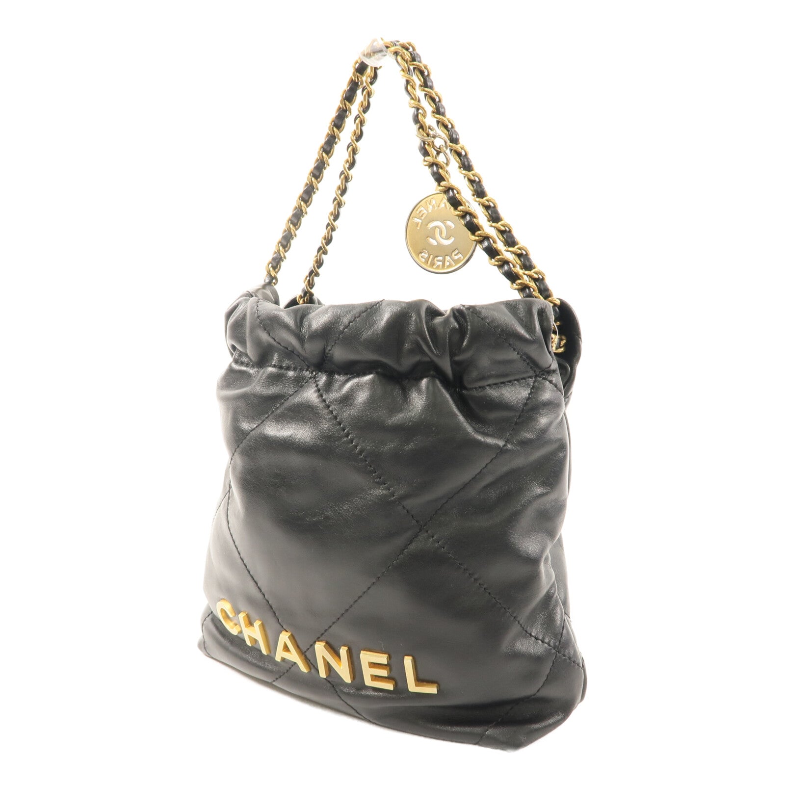 CHANEL 牛皮皮革Mini 22手挽肩背兩用袋