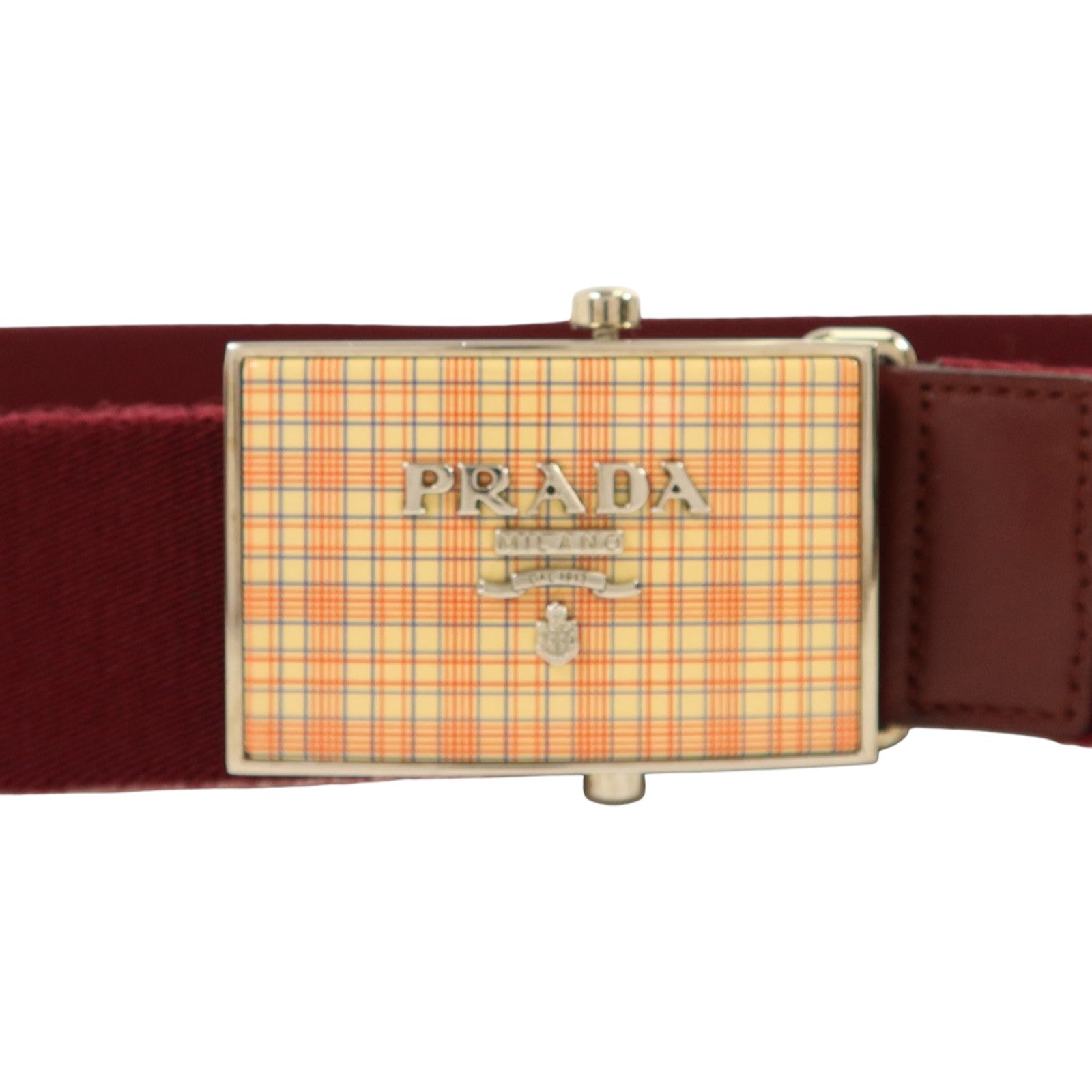 PRADA 帆布Belt 85cm銀扣腰帶