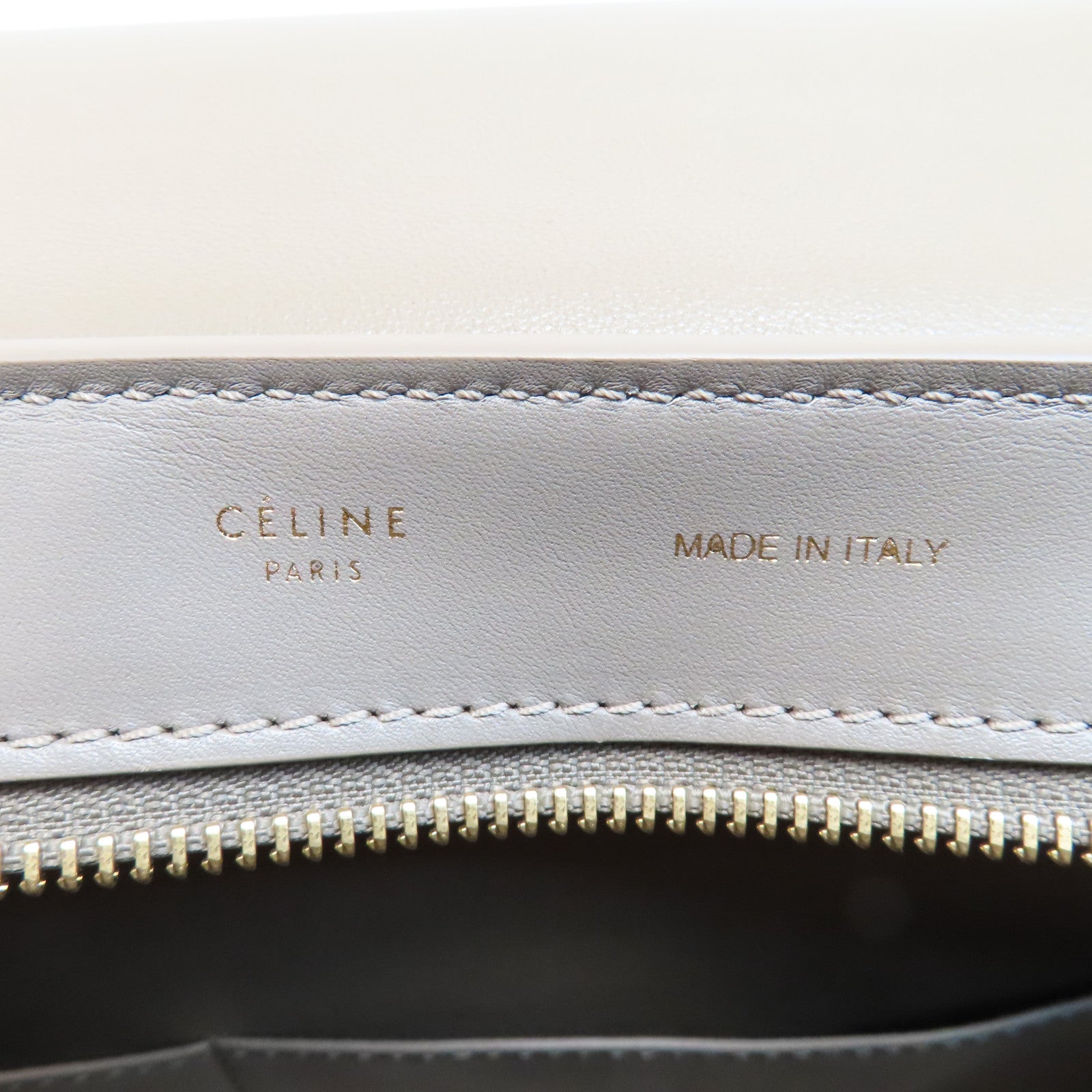 CELINE 牛皮皮革Trapeze金扣手挽肩背兩用袋白色/黃色/灰色