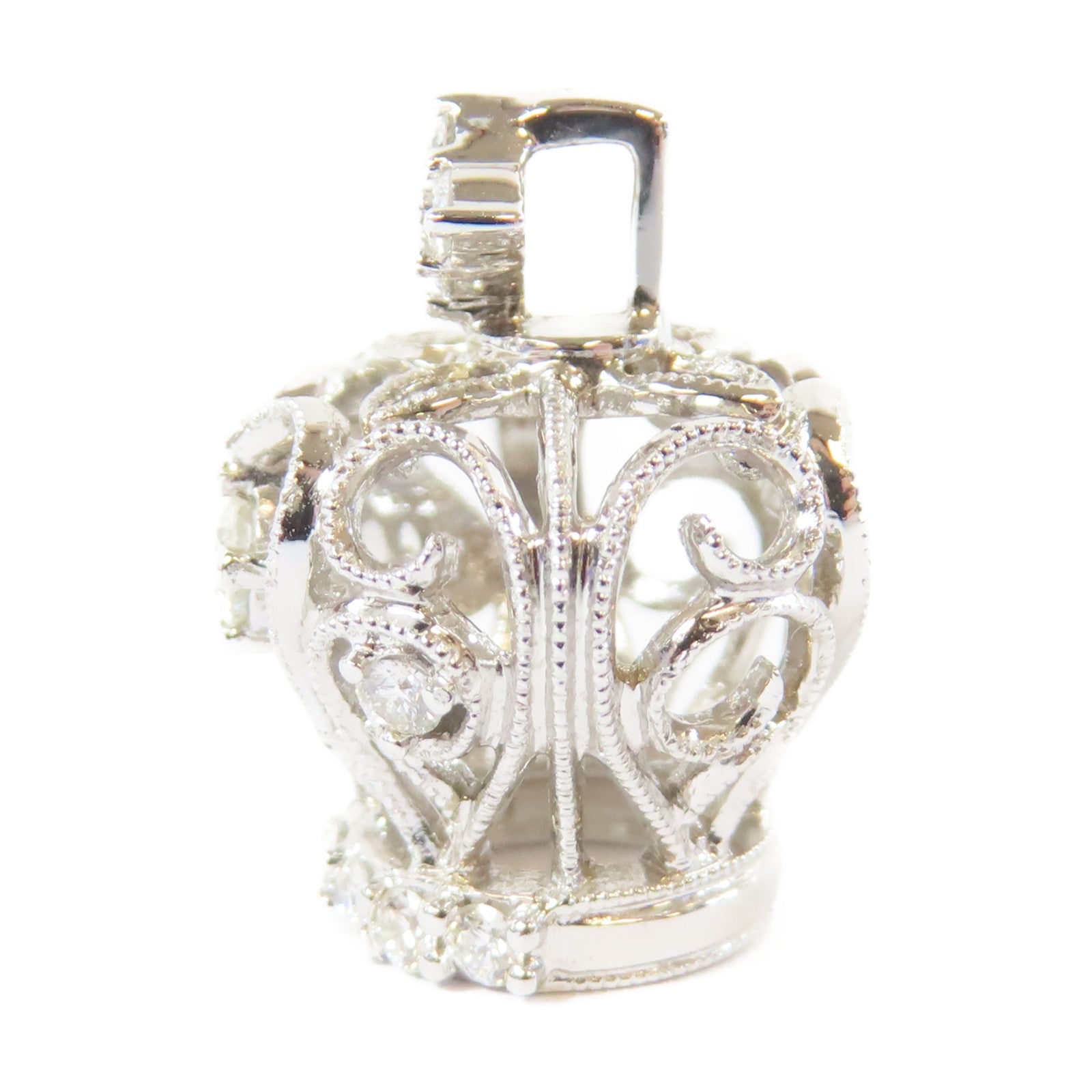 JEWELRY 【激減優惠】18K白金Crown Top0.35ct鑽石吊墜