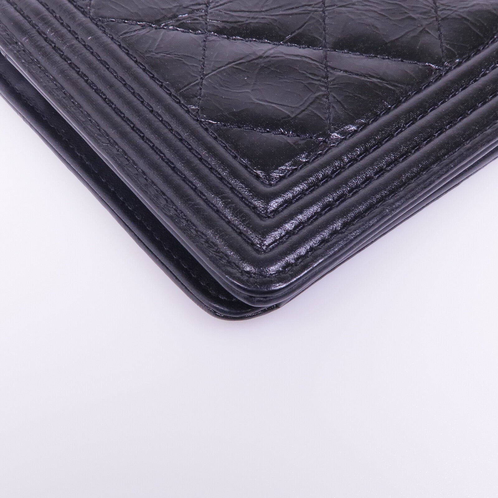 CHANEL 塗層帆布Boy Long Wallet長錢包