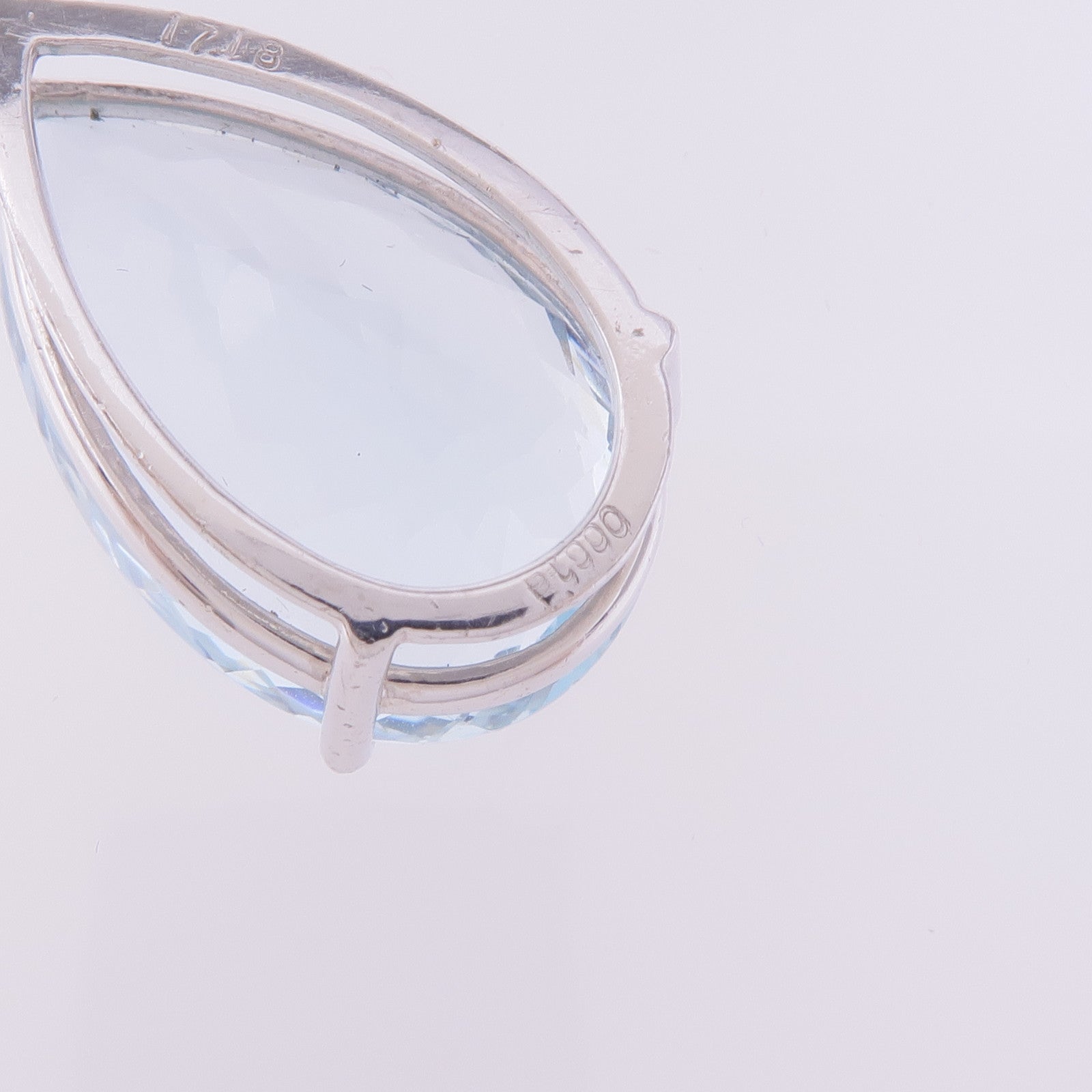 JEWELRY PT900/PT850鉑金Aquamarine Diamond Necklace藍晶鑽石項鍊