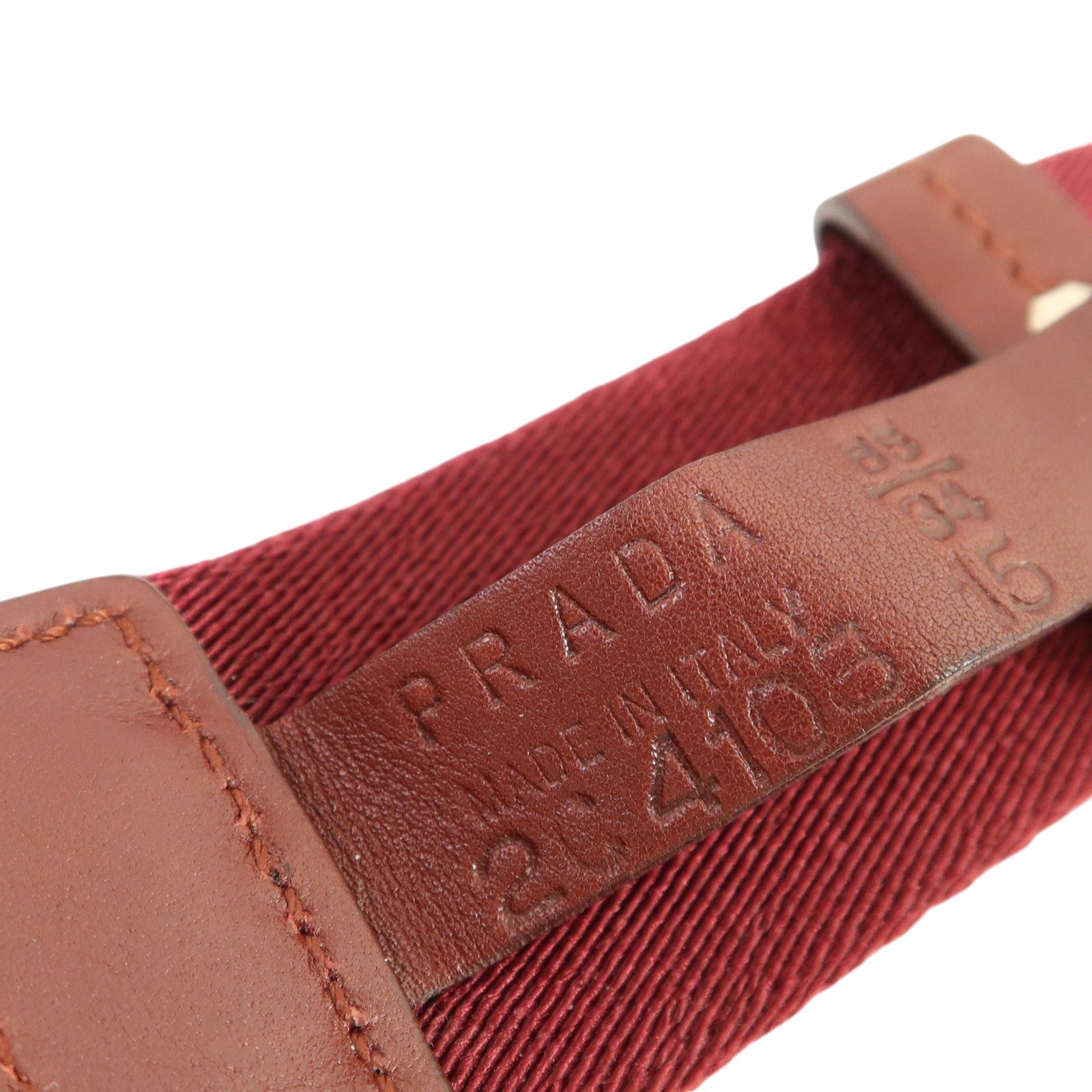 PRADA 帆布Belt 85cm銀扣腰帶