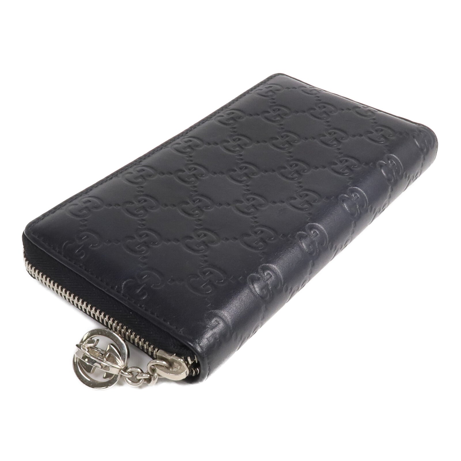 GUCCI 牛皮皮革Zipper Long Wallet銀扣長錢包