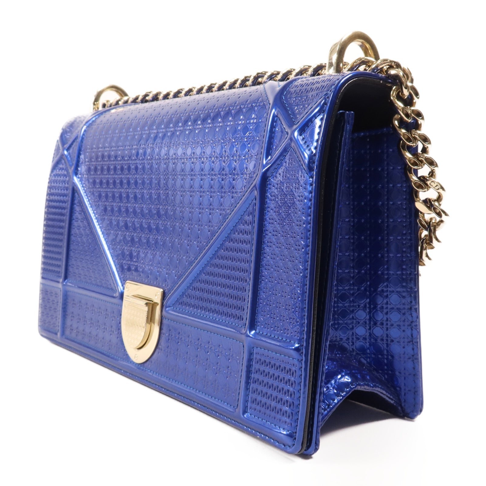 Dior 漆皮皮革Diorama金扣鏈帶肩背袋